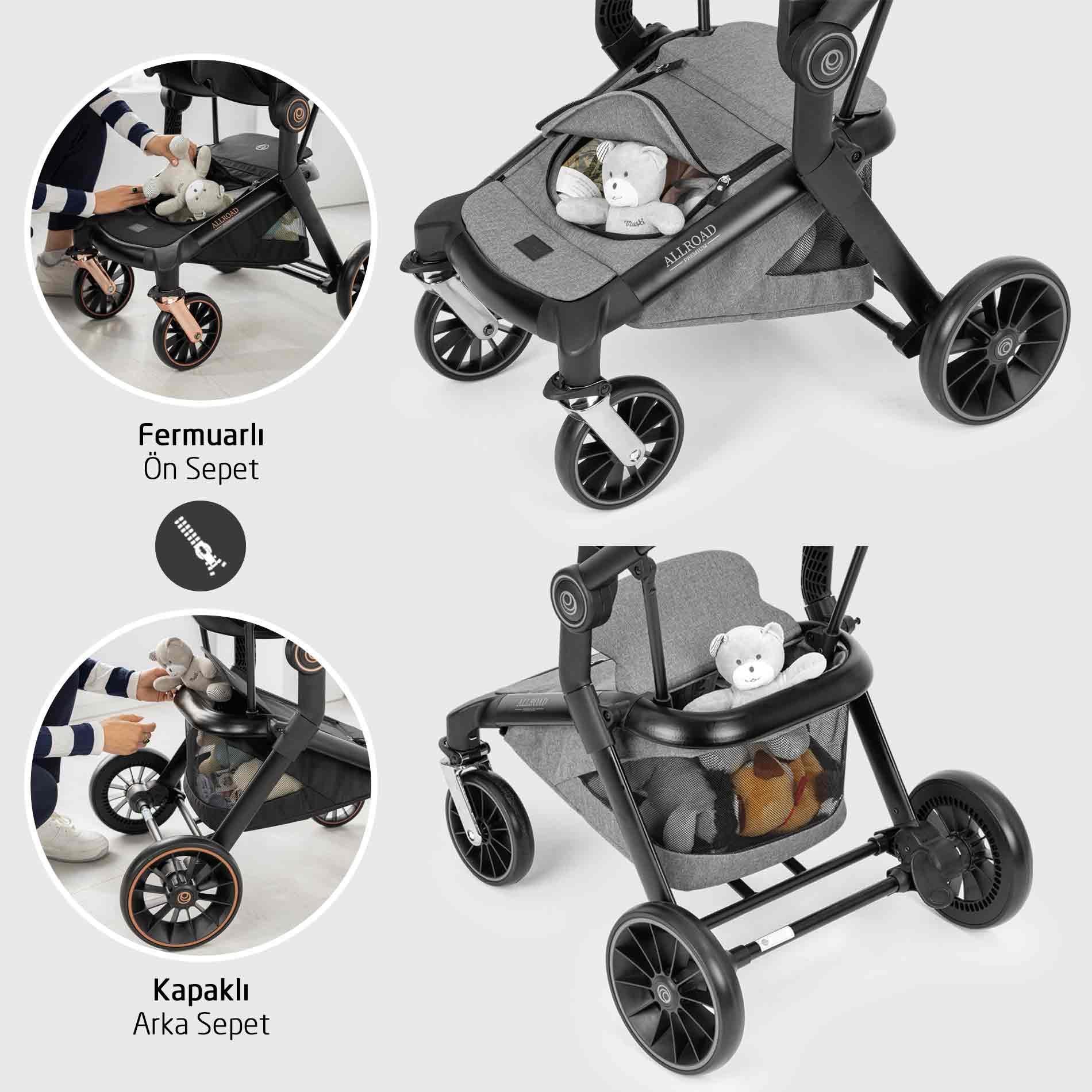 Elele Allroad 3 Travel Sistem Bebek Arabası Silver Gri