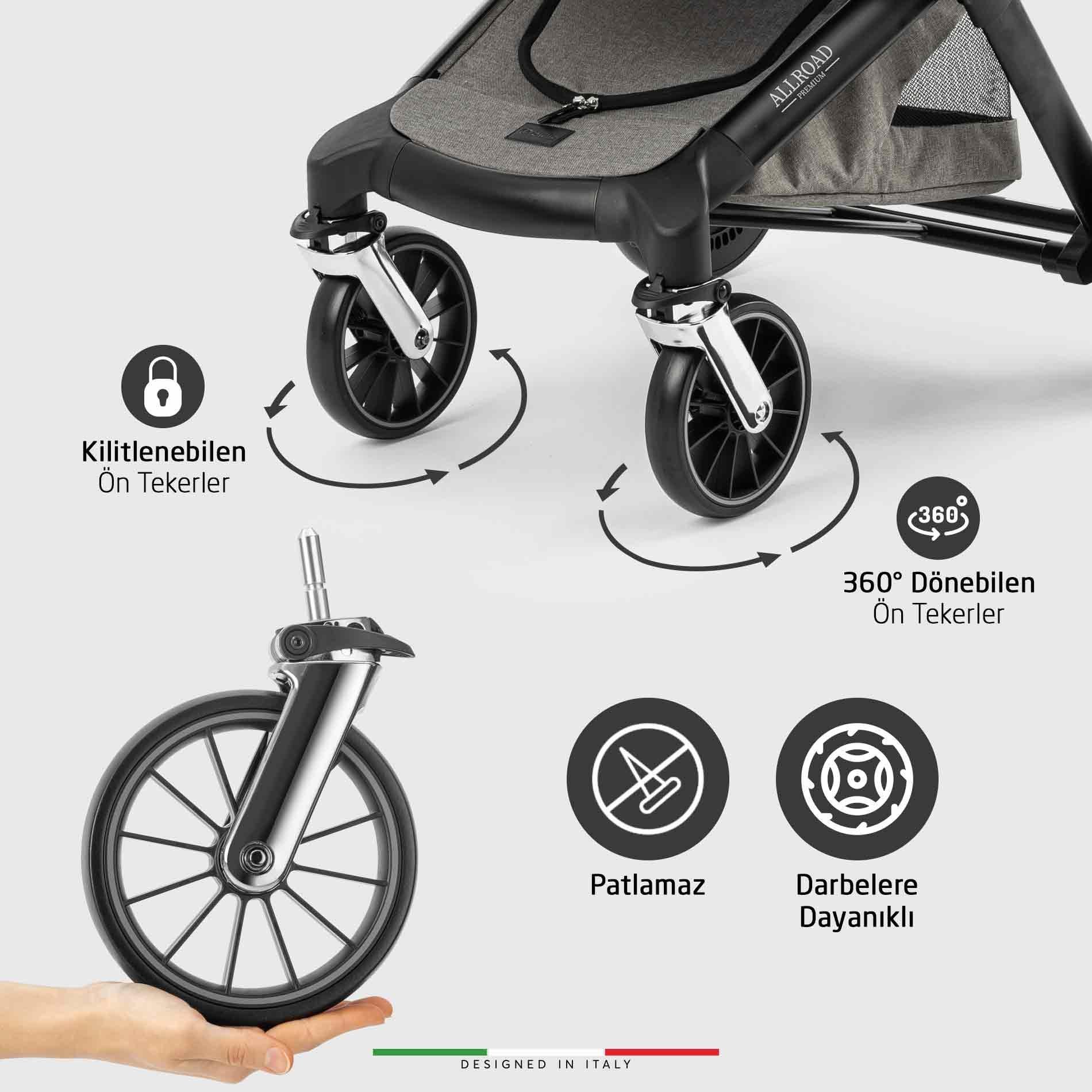 Elele Allroad 3 Travel Sistem Bebek Arabası Silver Gri