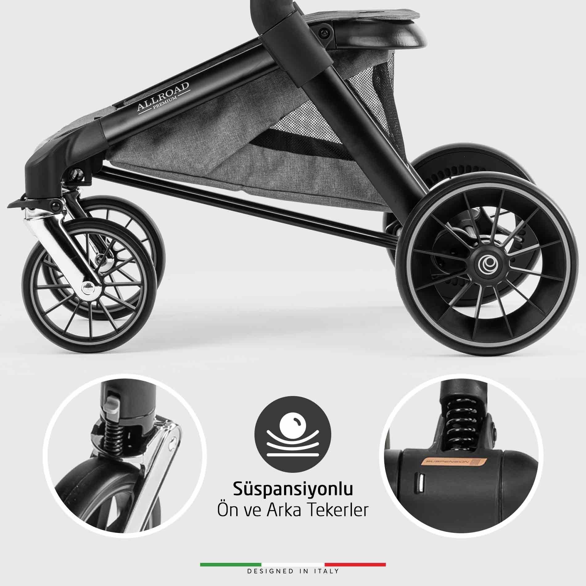 Elele Allroad 3 Travel Sistem Bebek Arabası Silver Gri