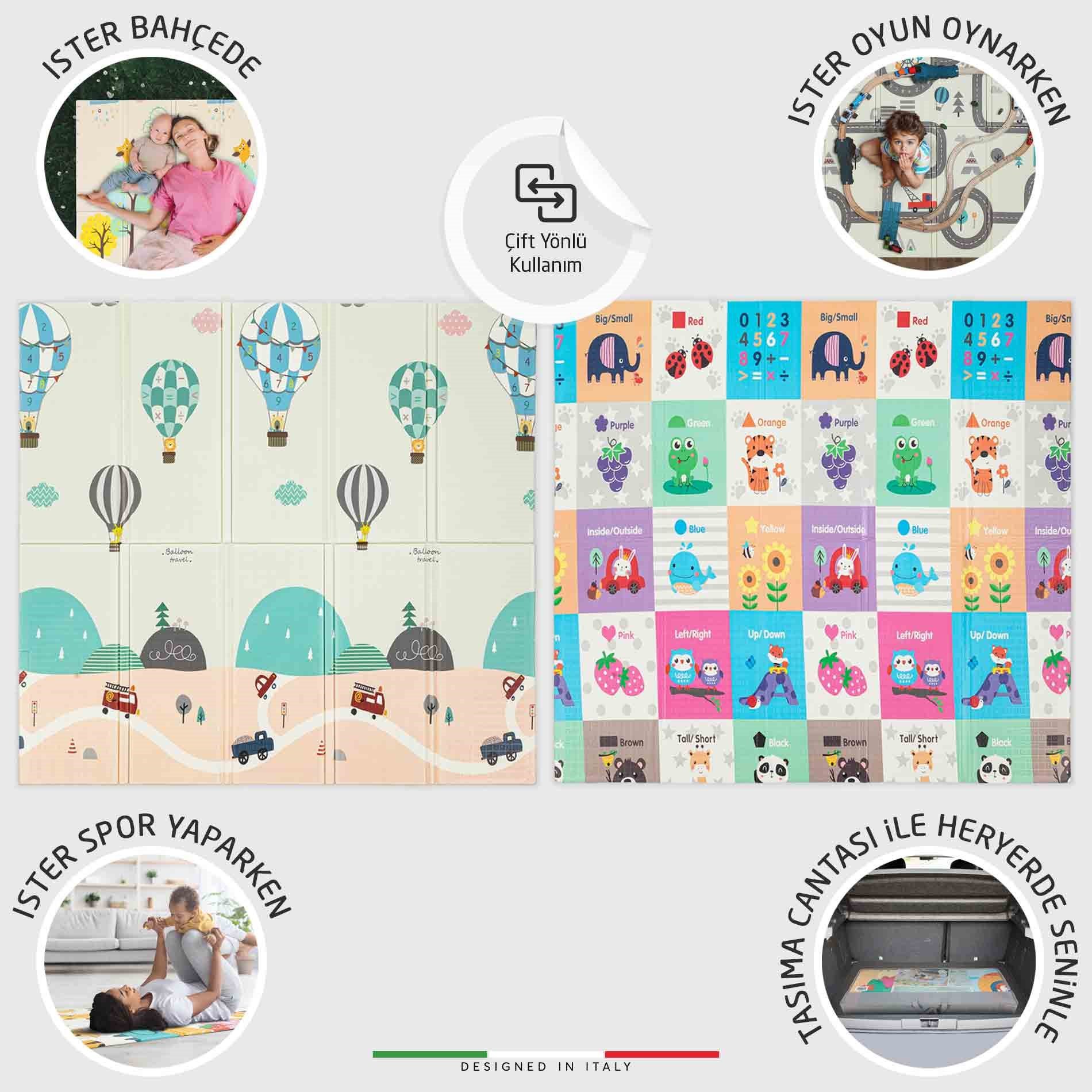 Elele Balloon Road Katlanabilir Oyun Matı Oyun Halısı 150x200x1 Cm Balloon Road