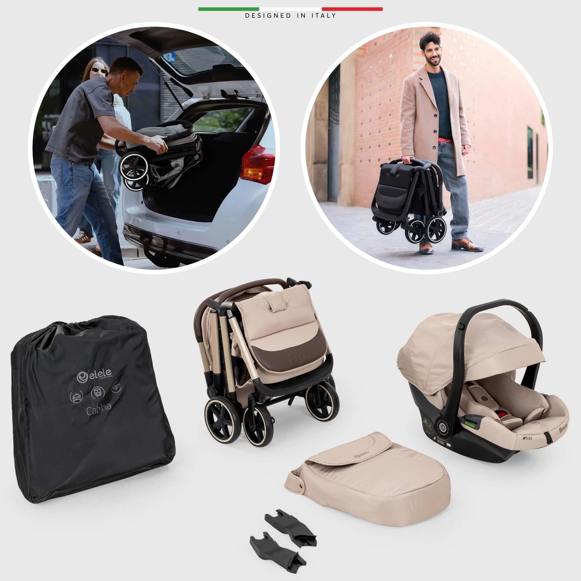 Elele Cabina Kabin Tipi Travel Sistem Bebek Arabası Gri