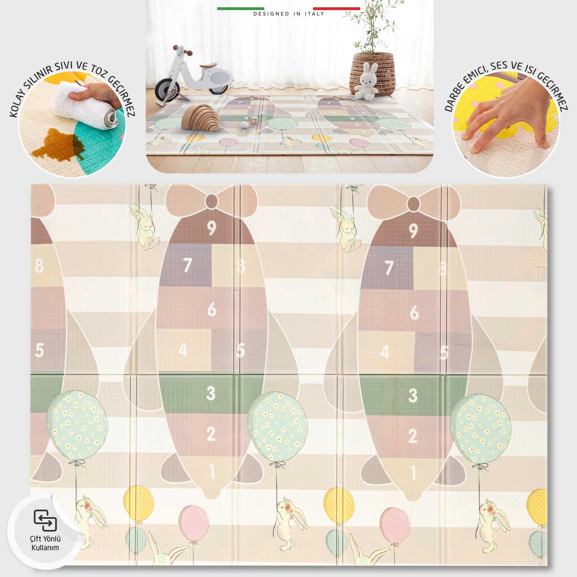 Elele Carla Katlanabilir Oyun Matı Oyun Halısı 150x200x1 Cm XFD115 Carla