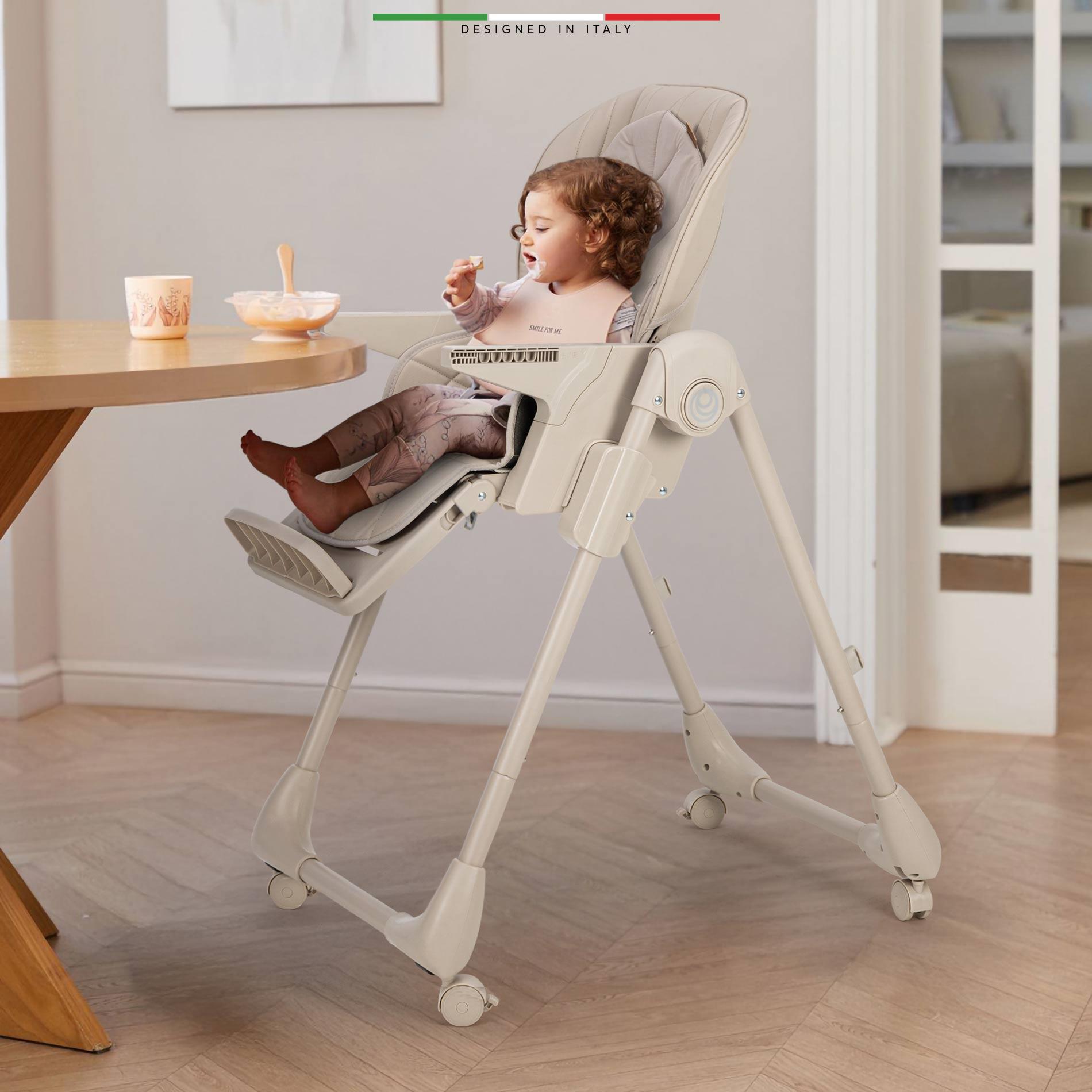 Elele Cibo 2in1 Katlanabilir Bebek Mama Sandalyesi Çift Pedli 0+ Ay Bej