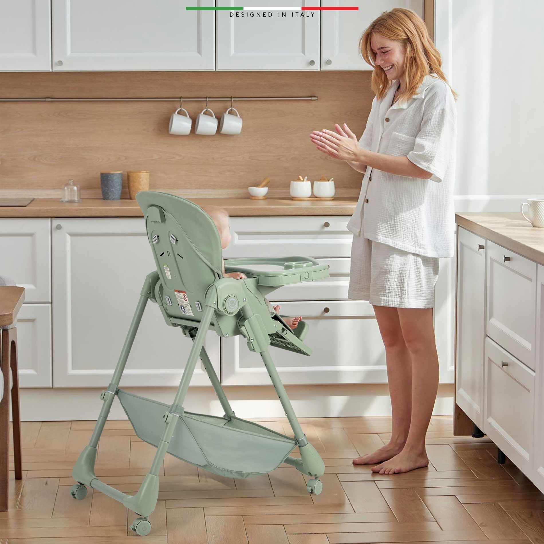 Elele Cibo 2in1 Katlanabilir Bebek Mama Sandalyesi Çift Pedli 0+ Ay Yeşil