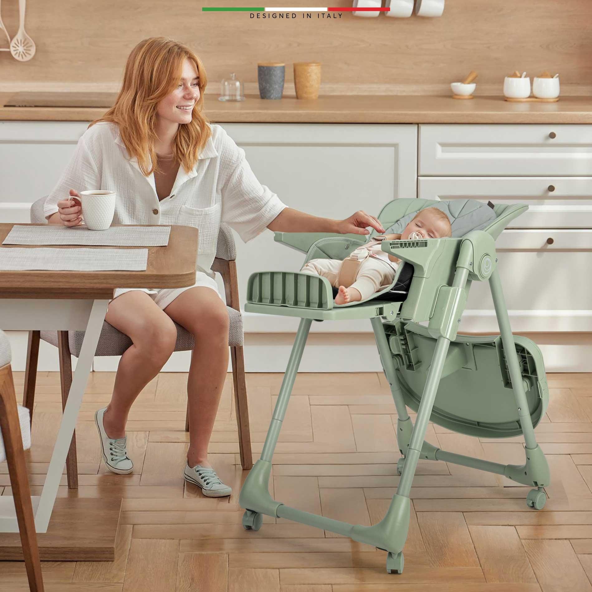 Elele Cibo 2in1 Katlanabilir Bebek Mama Sandalyesi Çift Pedli 0+ Ay Yeşil