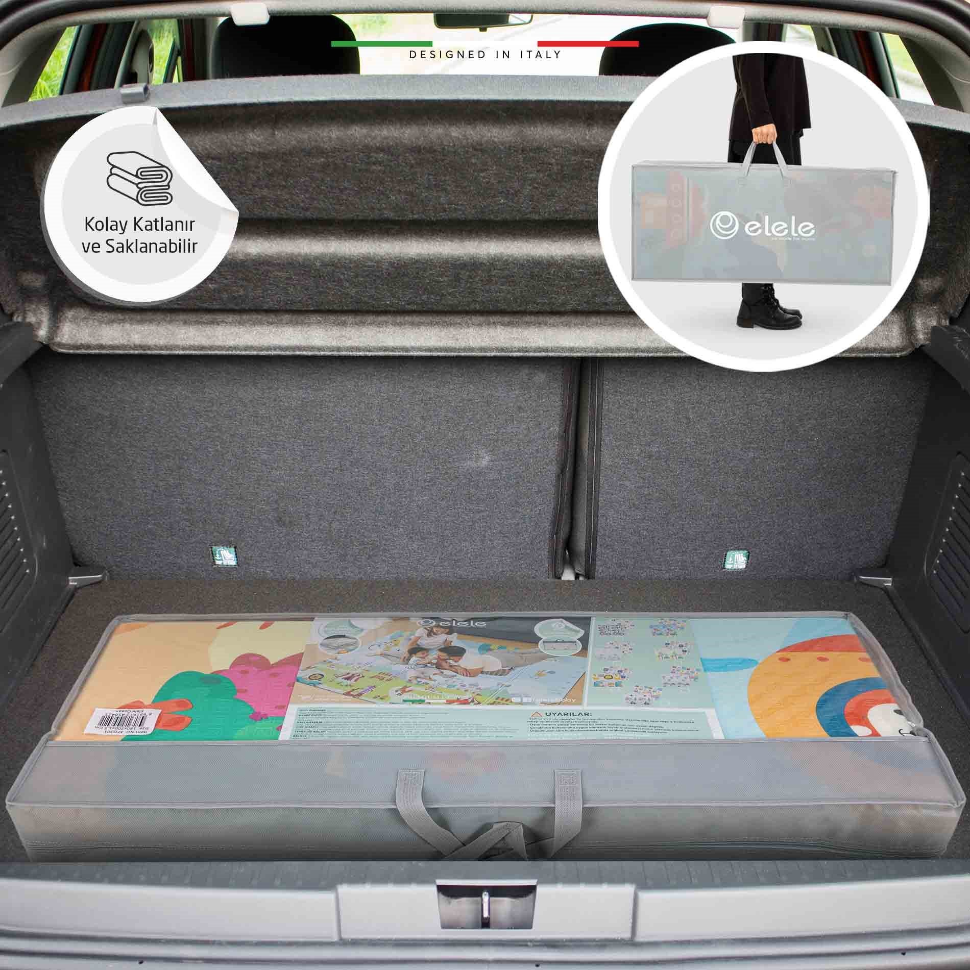 Elele City Road Katlanabilir Oyun Matı Oyun Halısı 180x200x1 Cm City Road