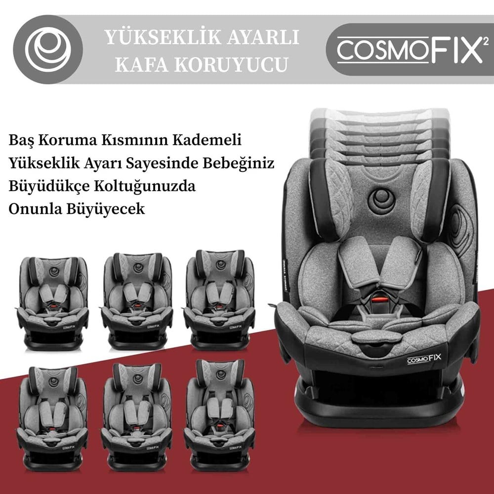Elele CosmoFix 2 İsofixli 9-36 KG Oto Koltuğu Siyah-Gri