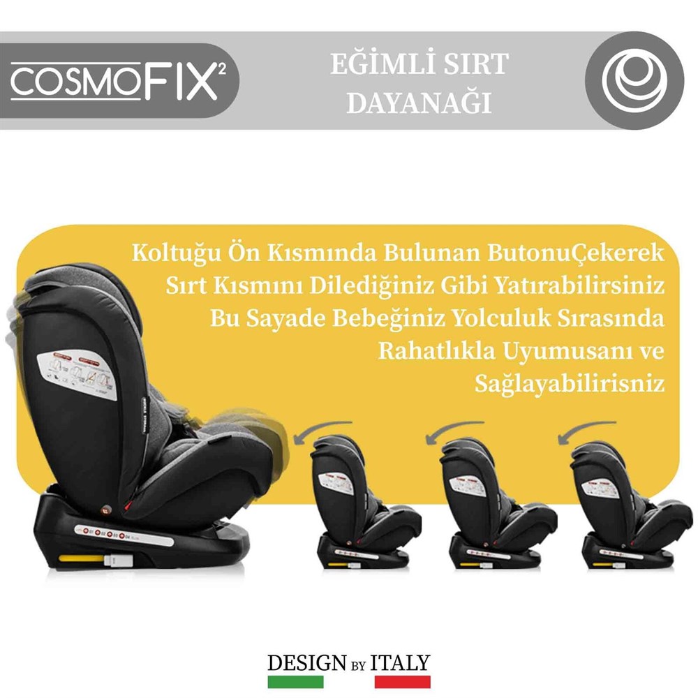 Elele CosmoFix 2 İsofixli 9-36 KG Oto Koltuğu Siyah-Gri