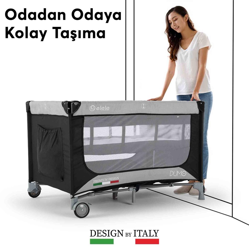 Elele Dumo Oyun Parkı Park Yatak 60x120 cm Kahverengi