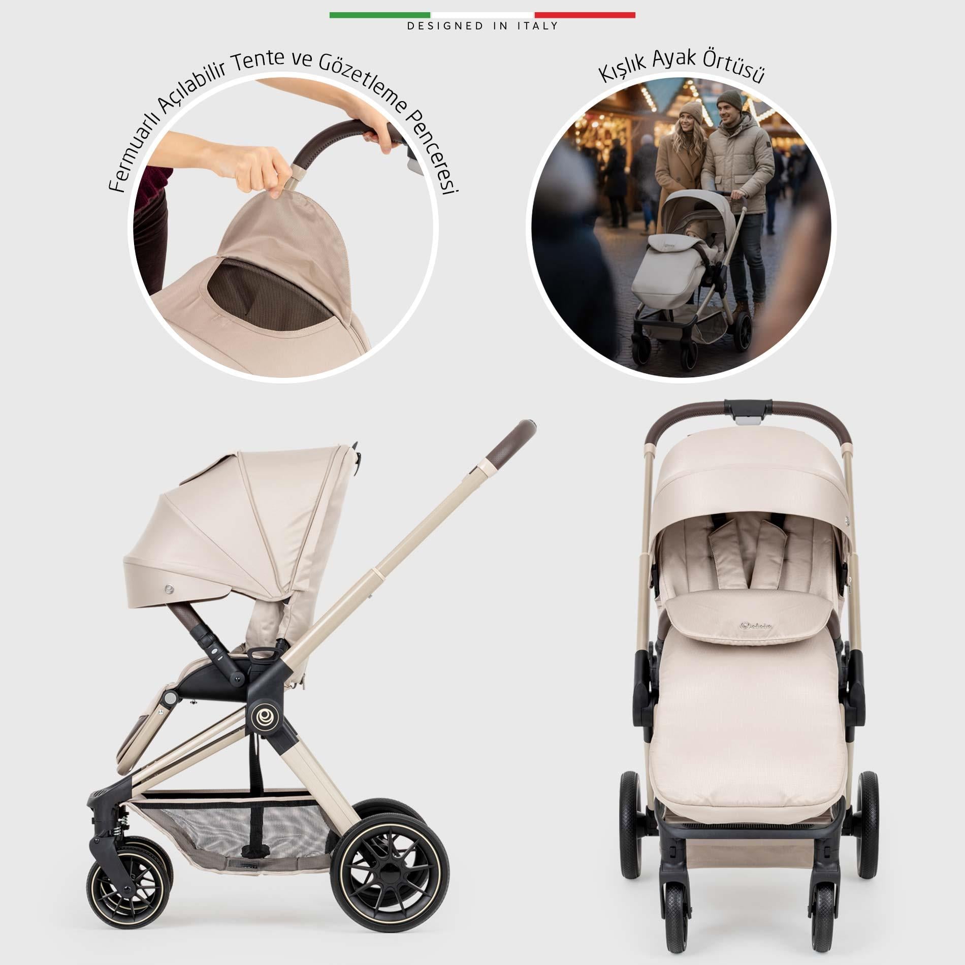 Elele Firenze Travel Sistem Bebek Arabası Bej