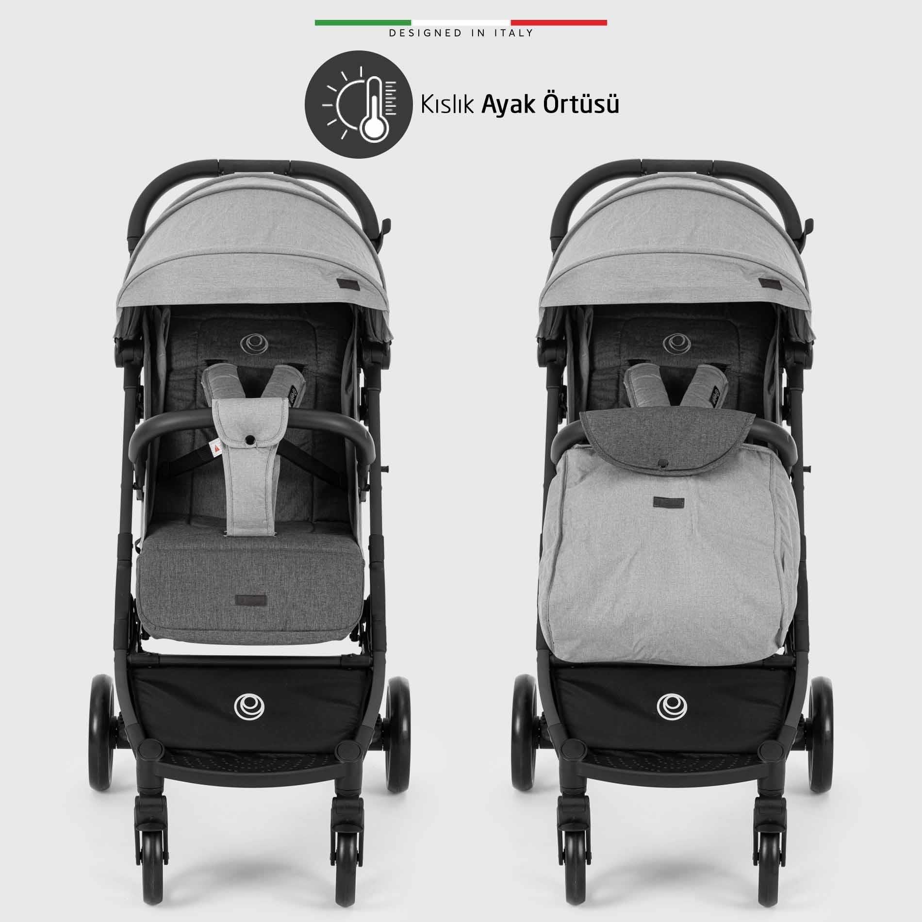Elele Flight Kabin Tipi Bebek Arabası Siyah-Gri
