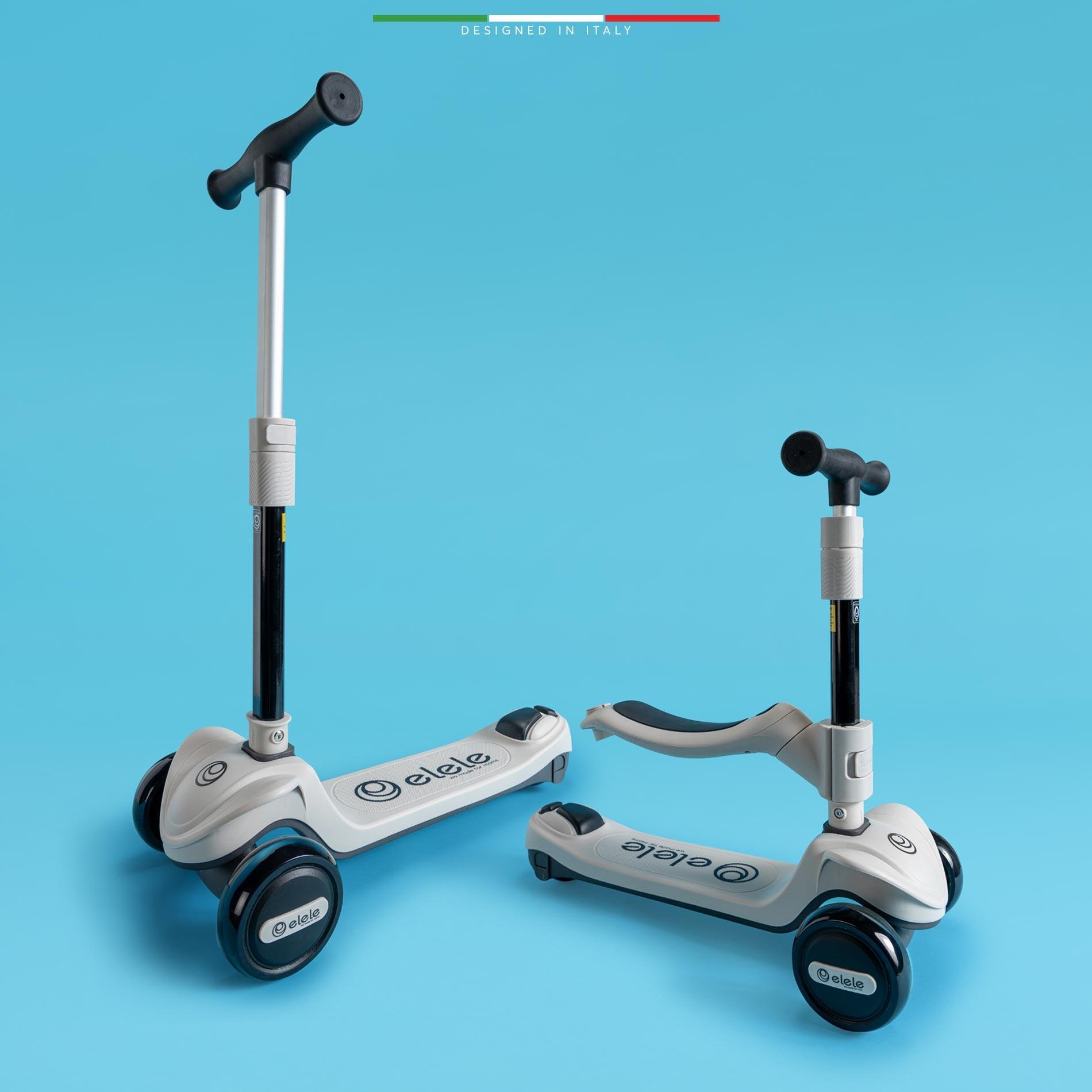 Elele Forte 3in1 Ebeveyn Kontrollü 3 Tekerlekli Çocuk Scooter Işıklı Oturaklı Yeşil