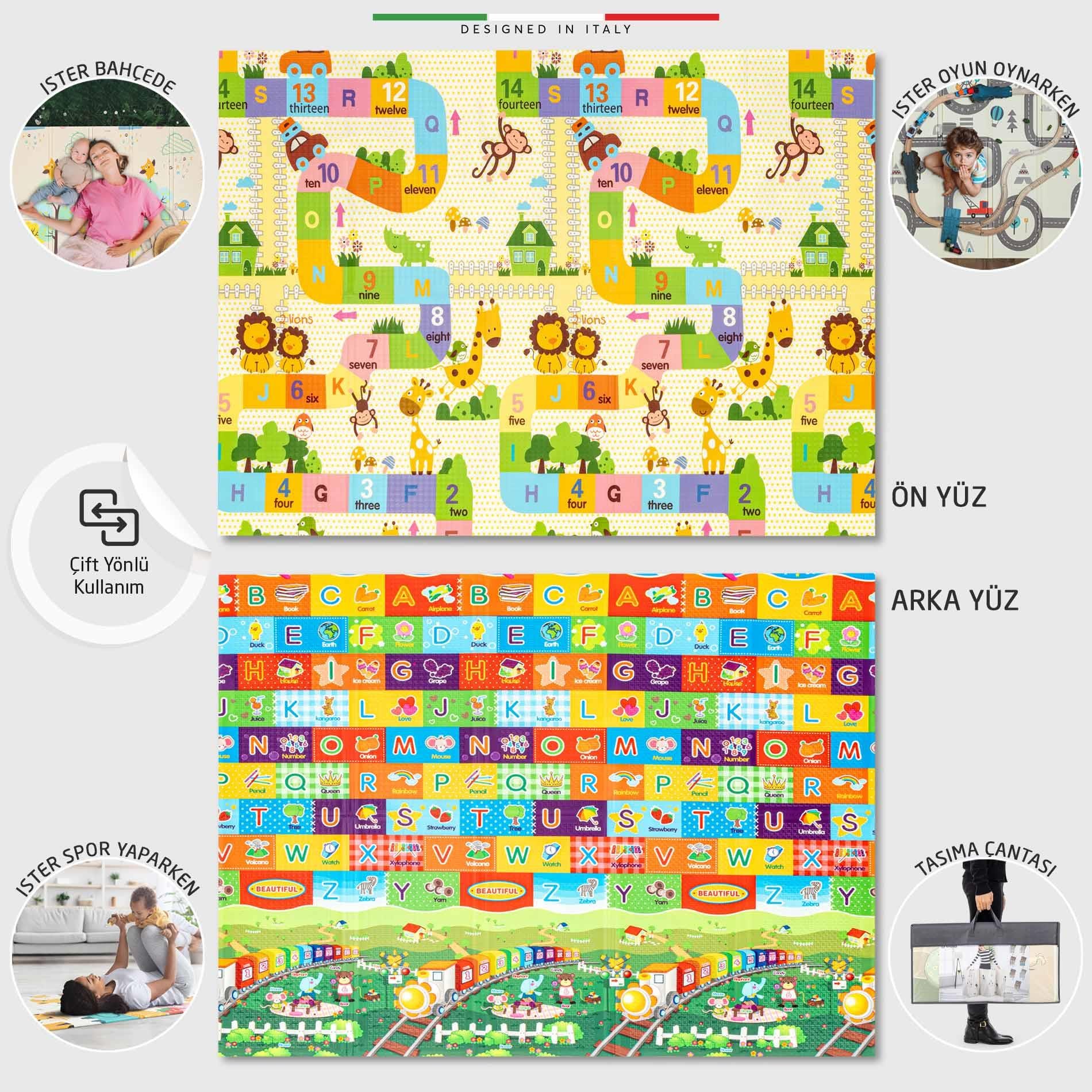 Elele Game Road Katlanabilir Oyun Matı Oyun Halısı 180x200x1 Cm XFD211 Game Road