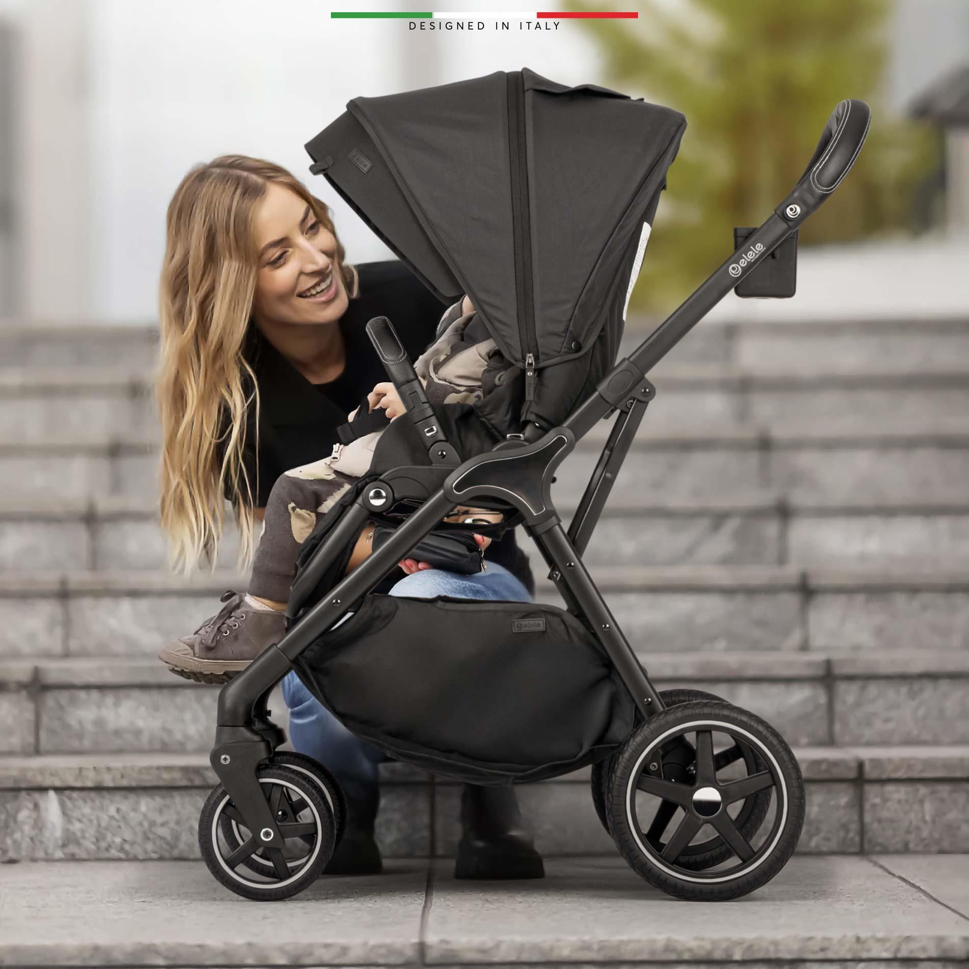 Elele Hera Travel Sistem Bebek Arabası Silver Siyah