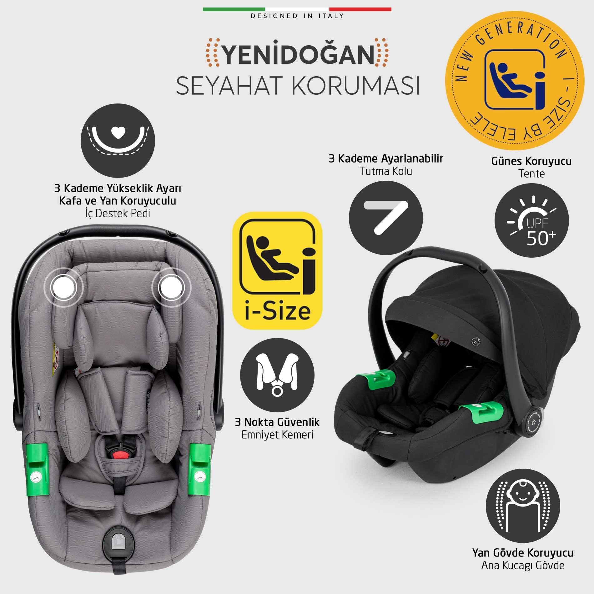 Elele Liberta Travel Sistem Bebek Arabası Siyah