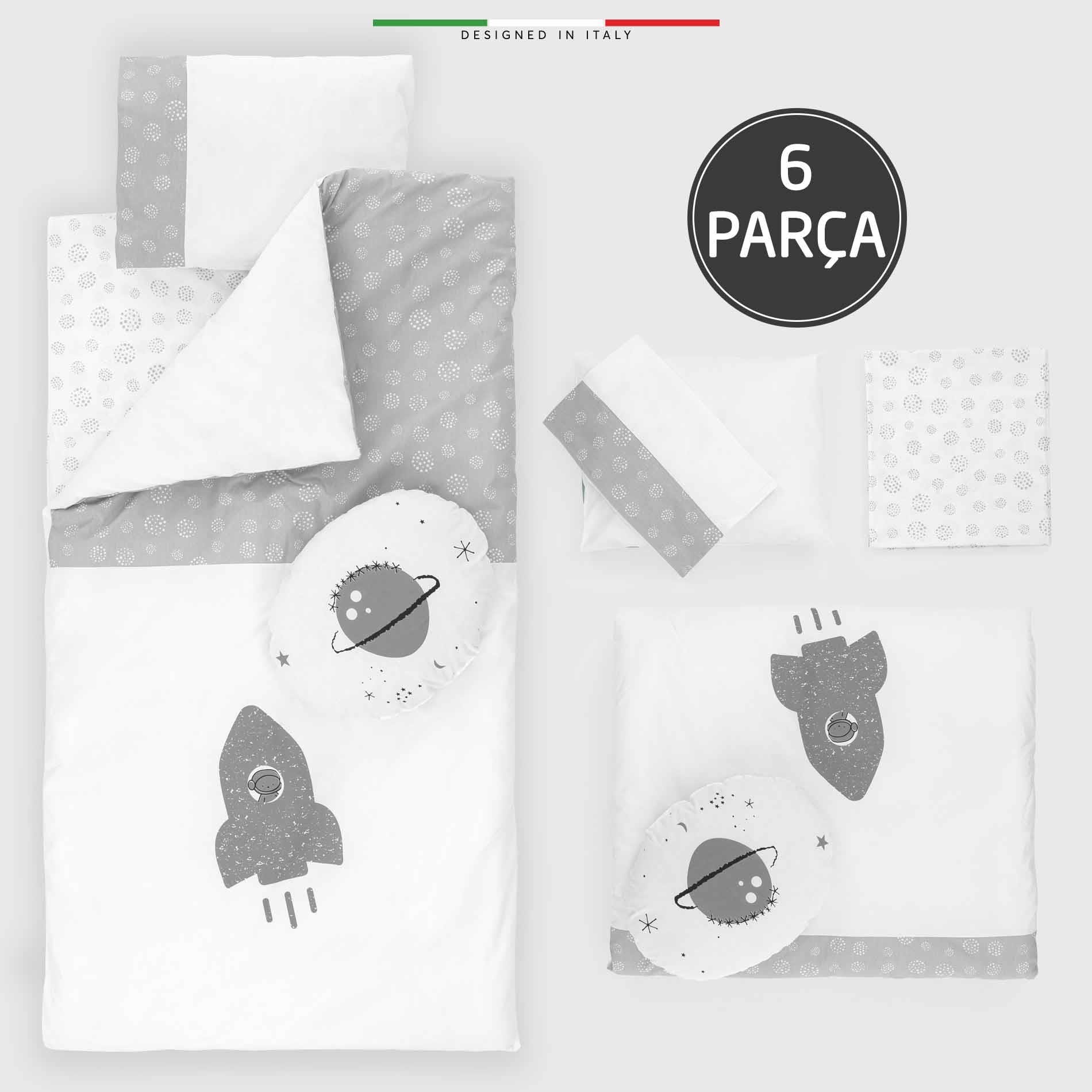 Elele Life Space 6 Parça Oyun Parkı Park Yatak Bebek Uyku Seti Gri