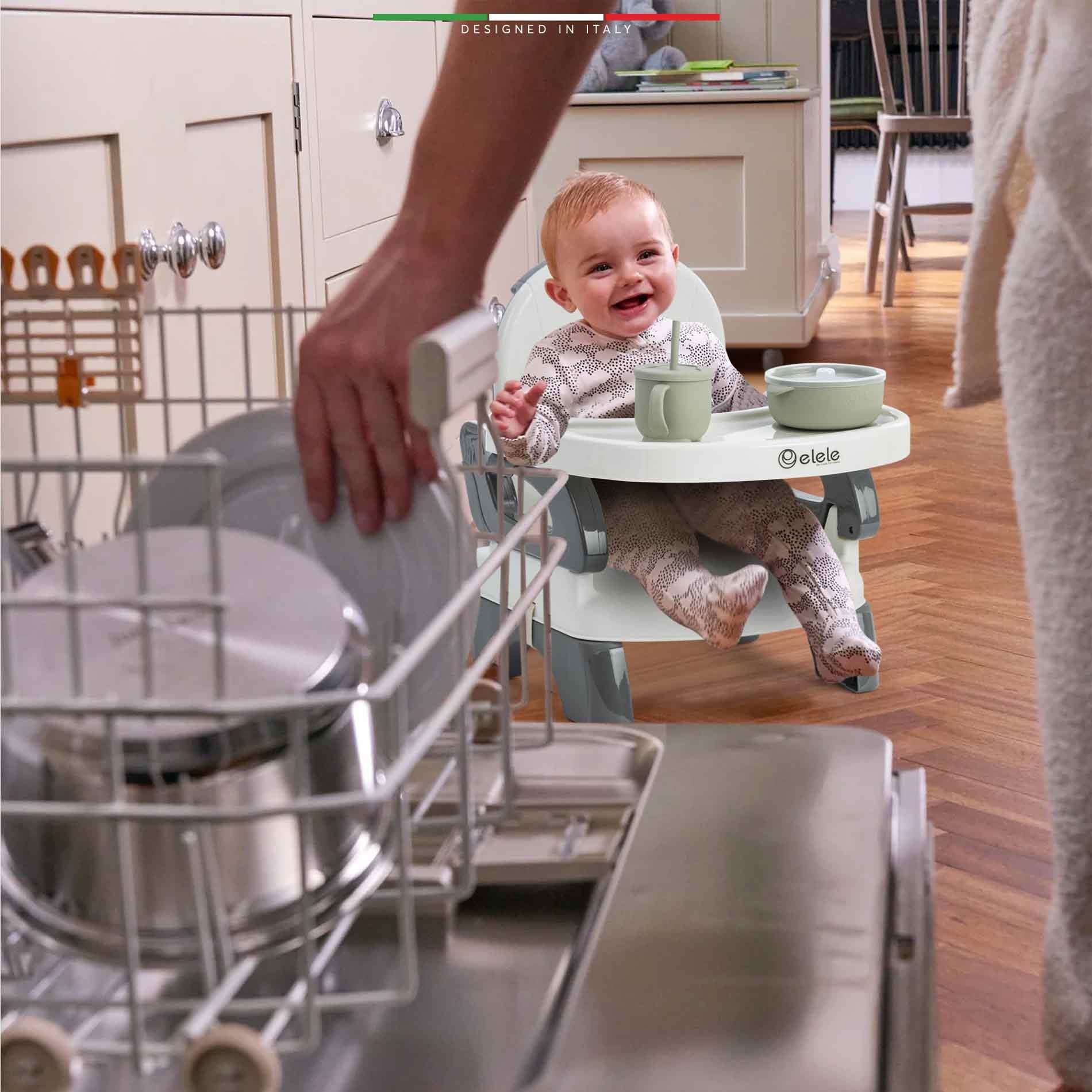 Elele Livo Portatif Bebek Mama Sandalyesi Katlanabilir Yükselticili Pudra