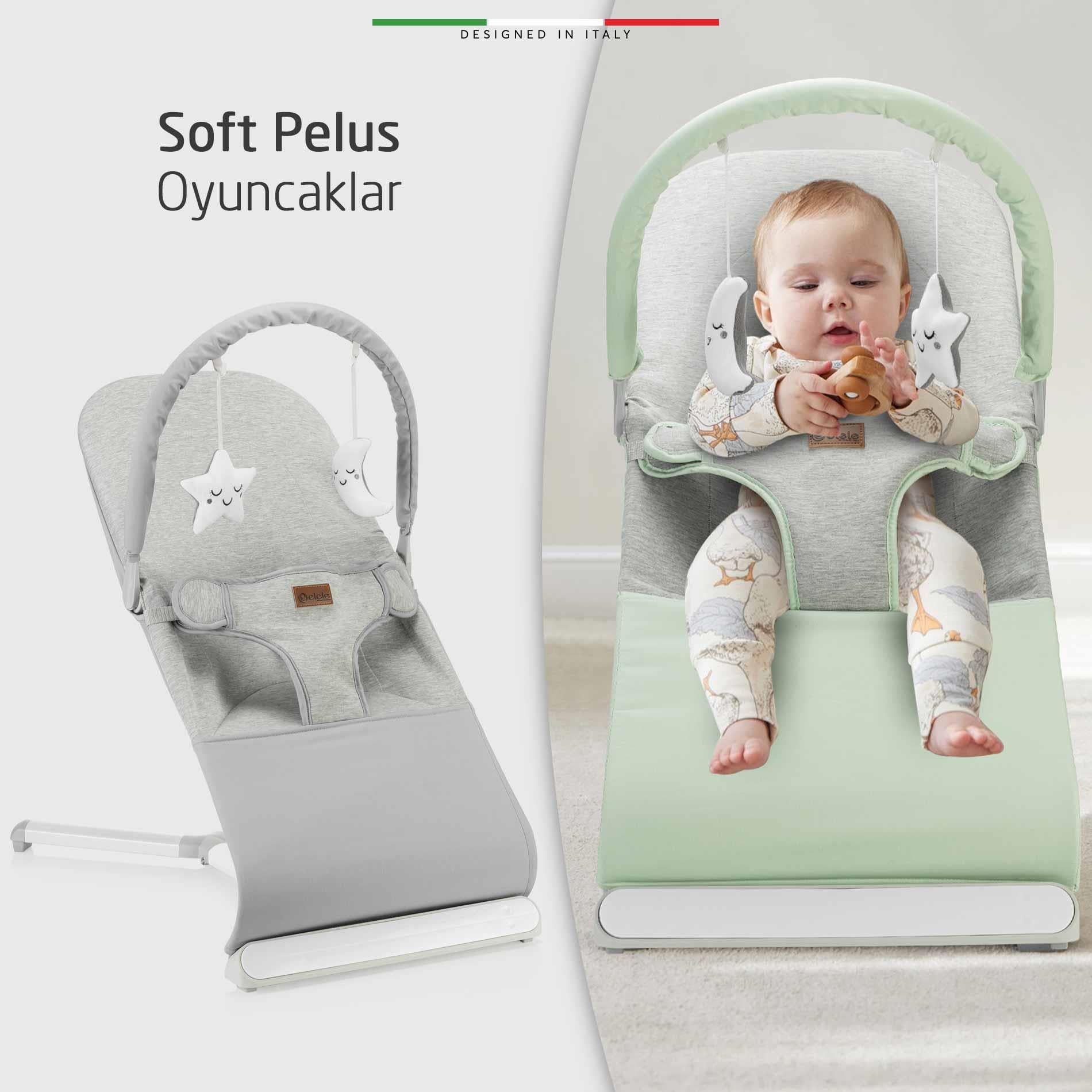 Elele Lora Katlanabilir Kademeli Sallanan Ana Kucağı Gri