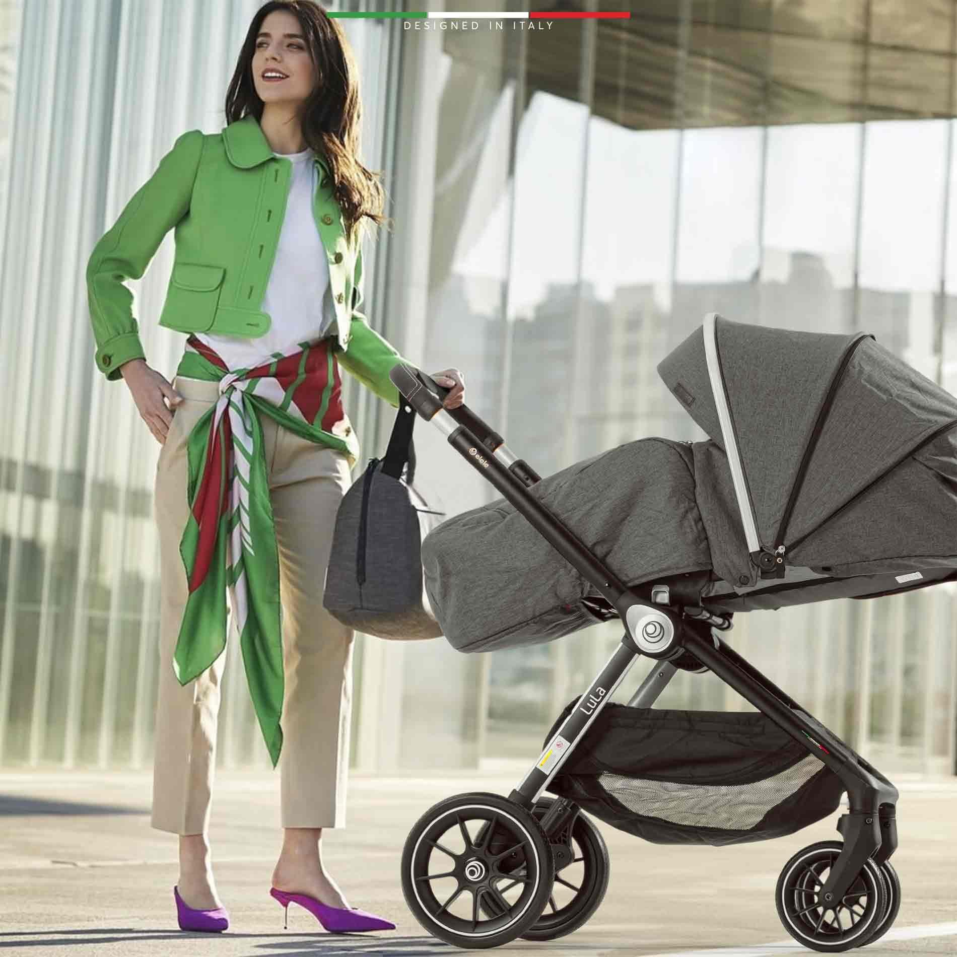 Elele Lula Çift Yönlü Bebek Arabası Gri-Siyah