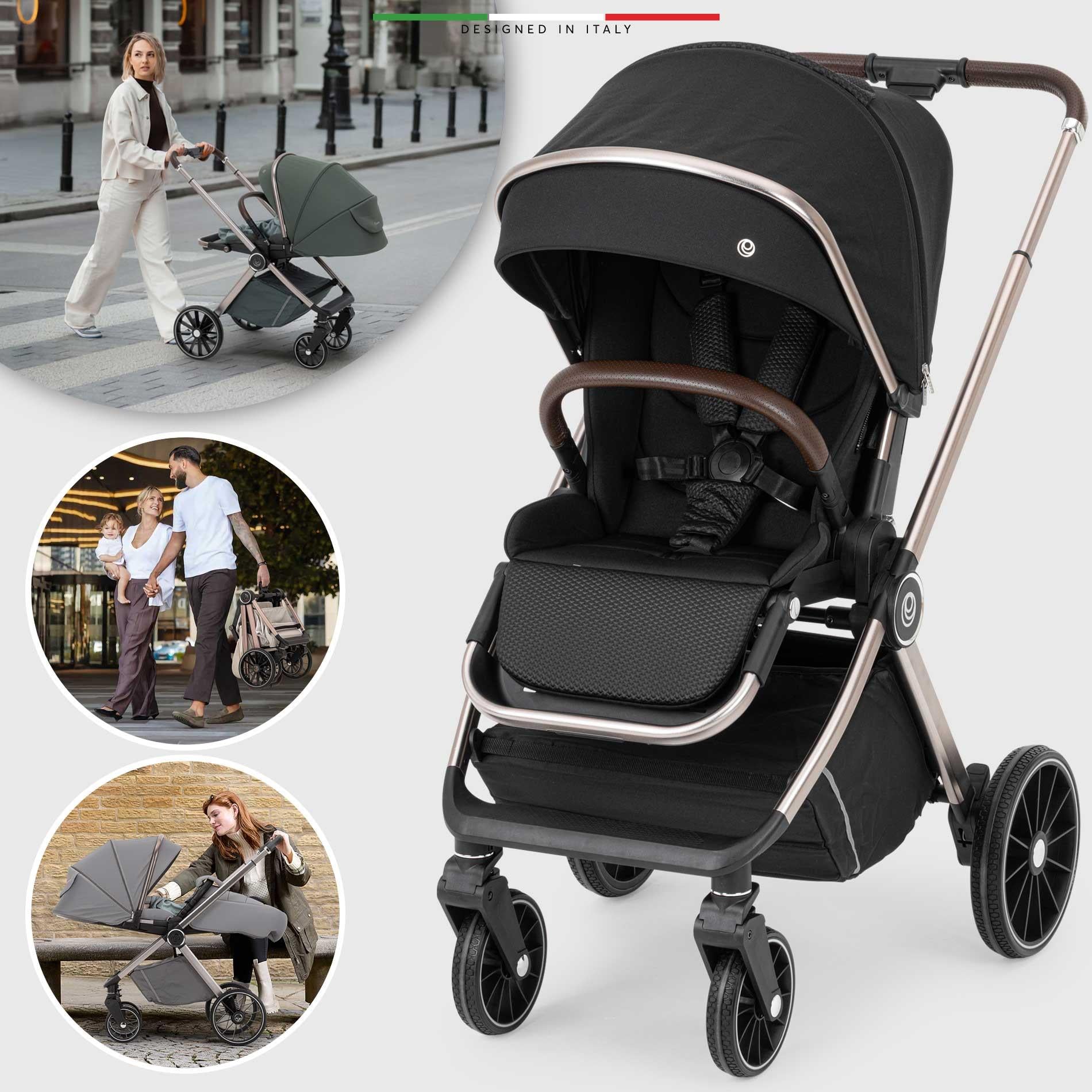 Elele Milazzo Premium Çift Yönlü Bebek Arabası Siyah