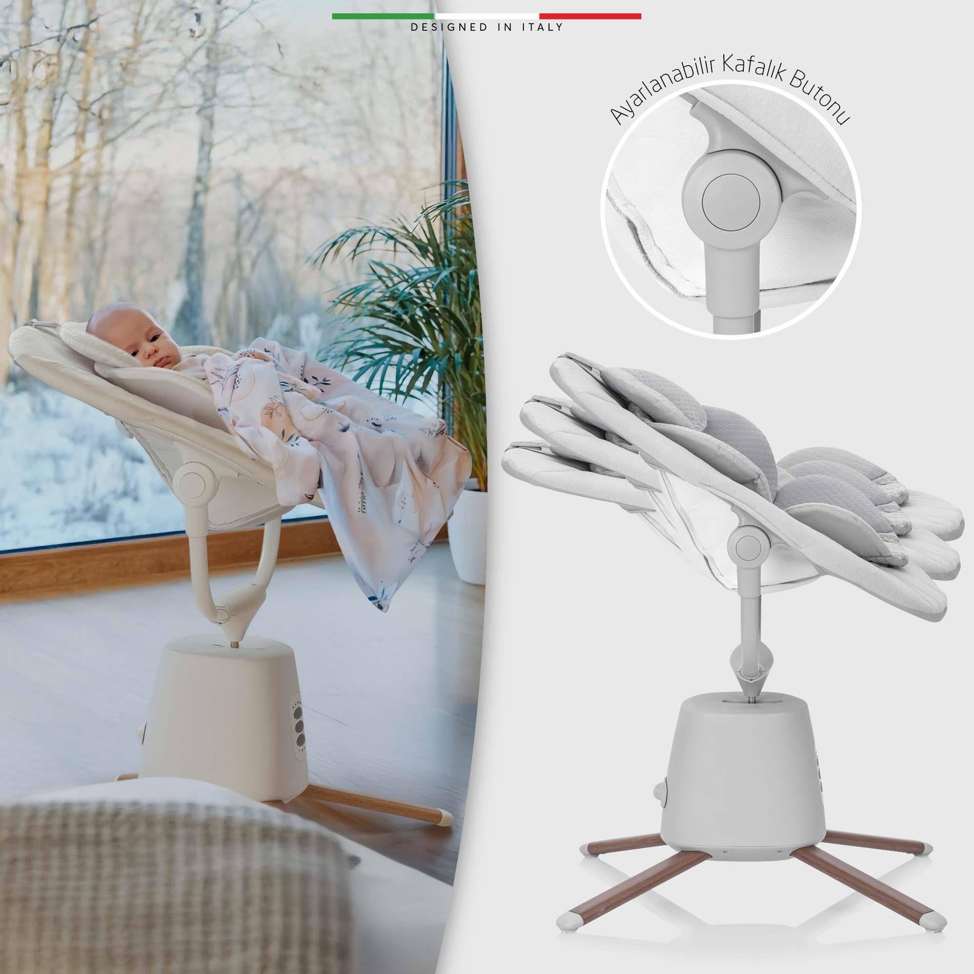 Elele Mio Elektrikli Otomatik Sallanan Ana Kucağı Kademeli Gri