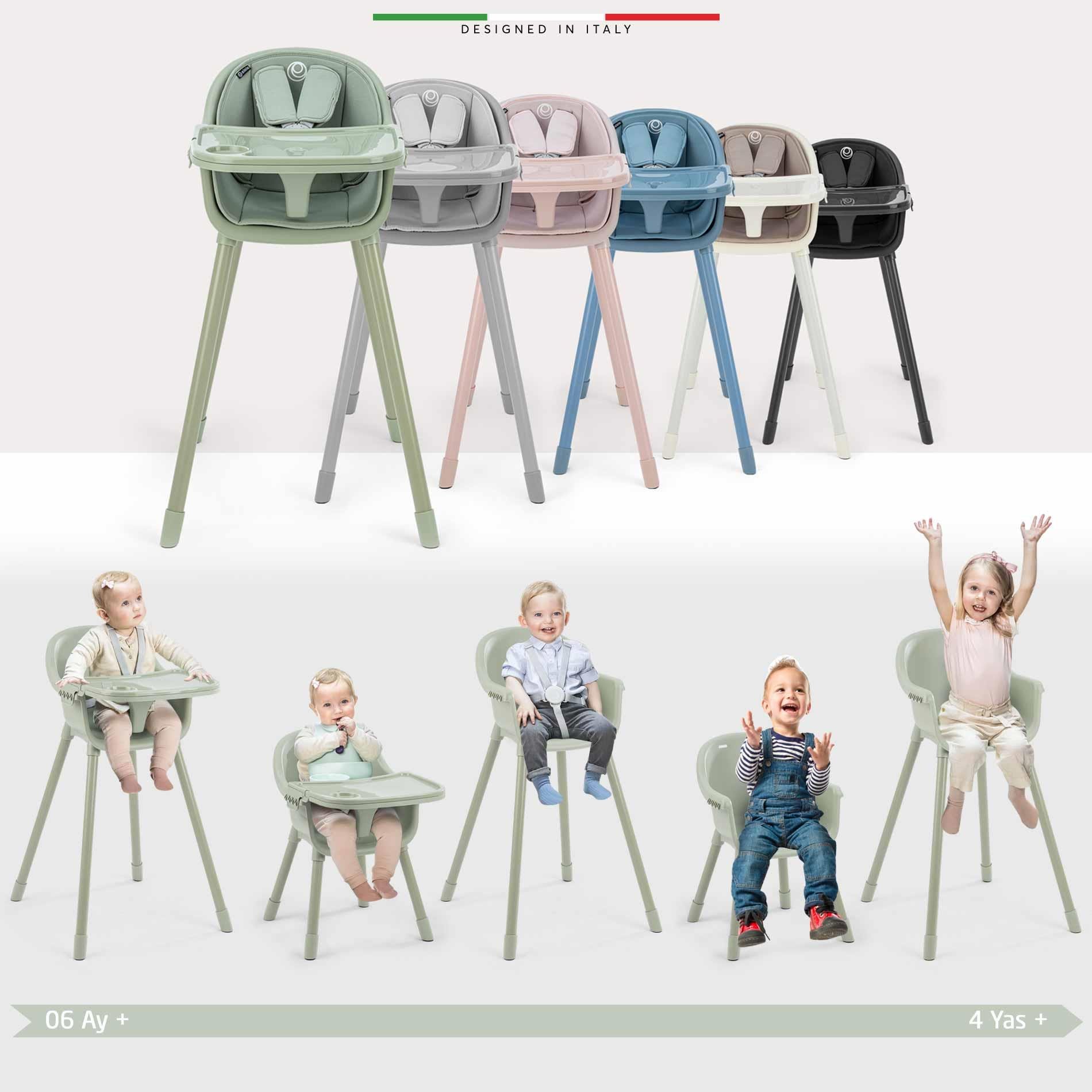 Elele Misto 4in1 Bebek Mama Sandalyesi ve Mama Oturağı İç Pedli Antrasit