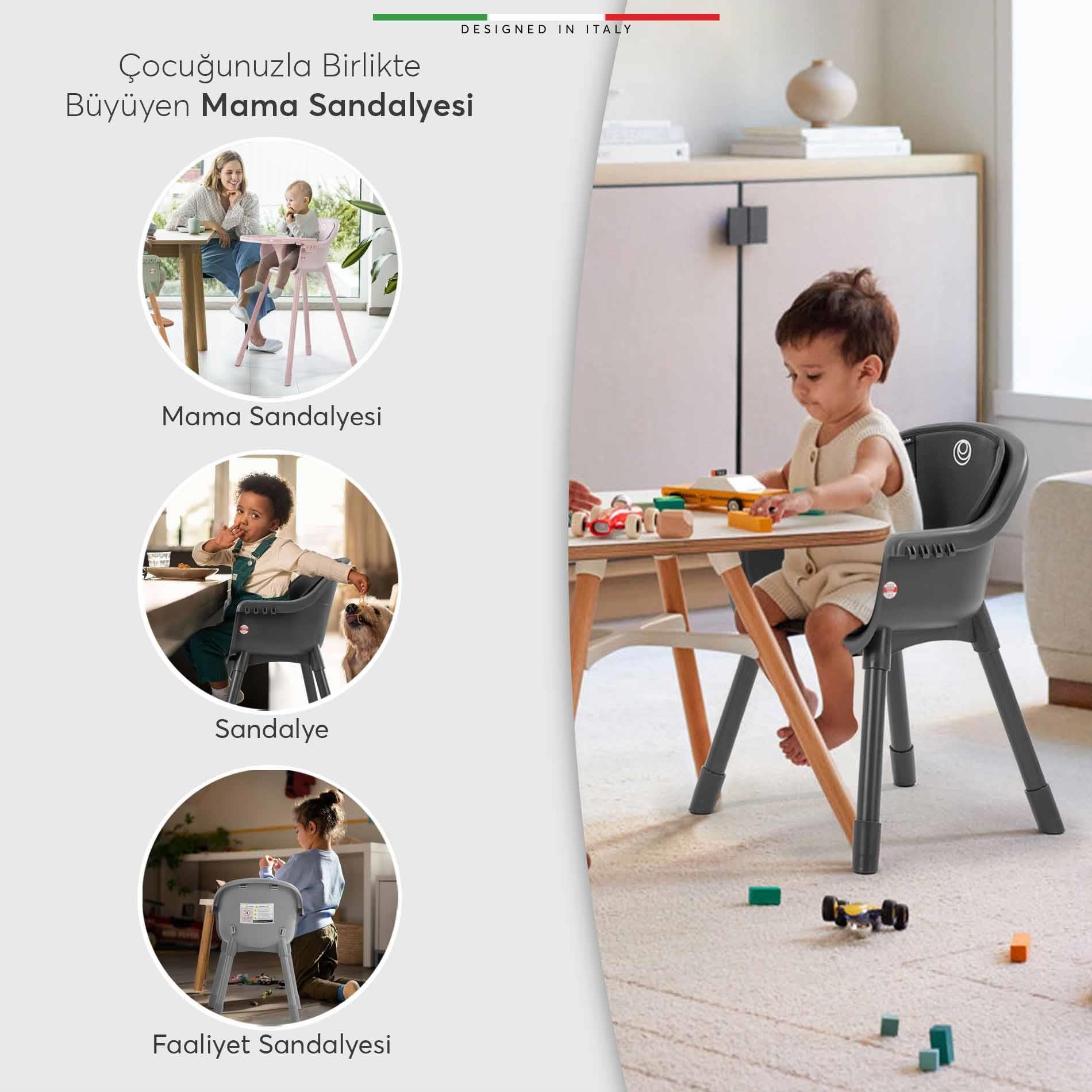 Elele Misto 4in1 Bebek Mama Sandalyesi ve Mama Oturağı İç Pedli Yeşil