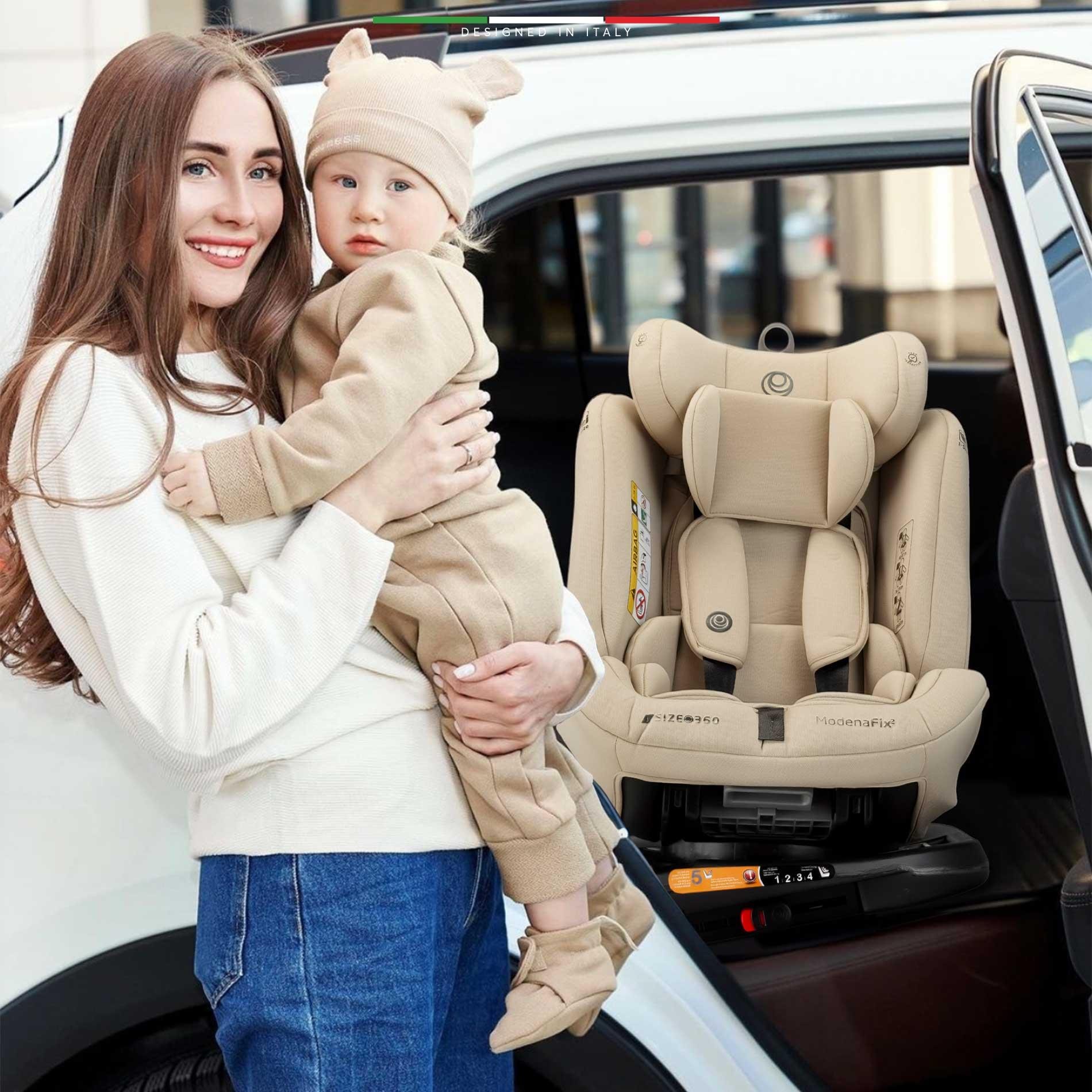 Elele ModenaFix 2 360° Dönen I-Size Oto Koltuğu İsoFix 40-150 CM 0-36 KG Bej