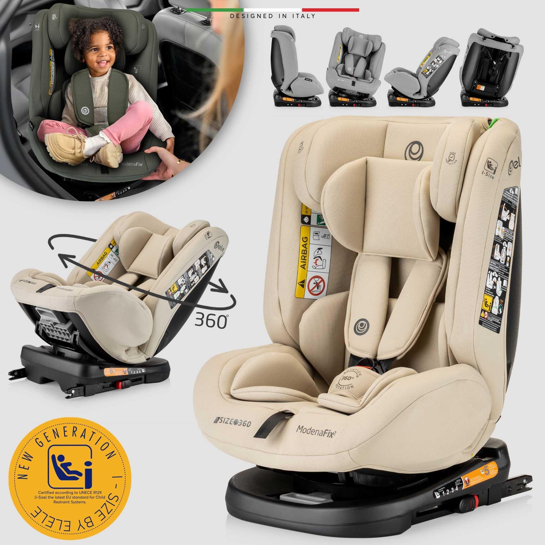 Elele ModenaFix 2 360° Dönen I-Size Oto Koltuğu İsoFix 40-150 CM 0-36 KG Bej