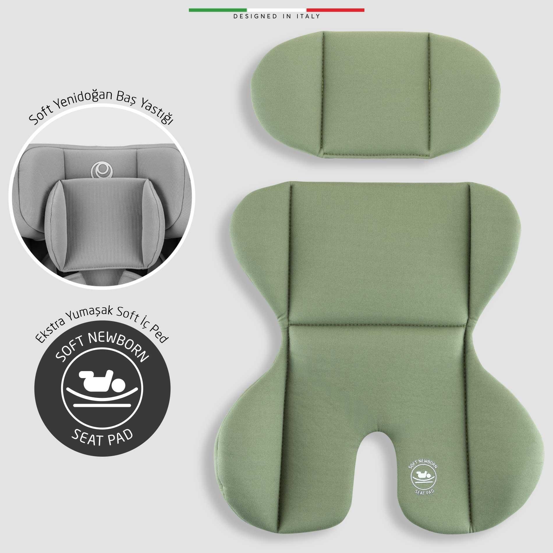 Elele ModenaFix 2 360° Dönen I-Size Oto Koltuğu İsoFix 40-150 CM 0-36 KG Yeşil