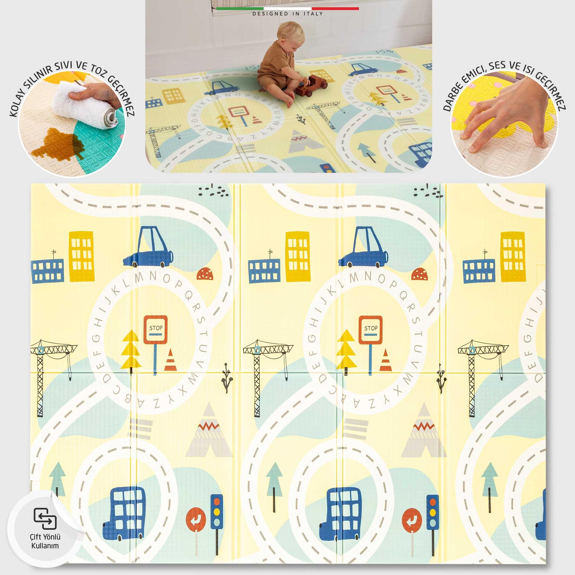 Elele Monti Road Katlanabilir Oyun Matı Oyun Halısı 180x200x1,5 Cm XFD313 Monti Road