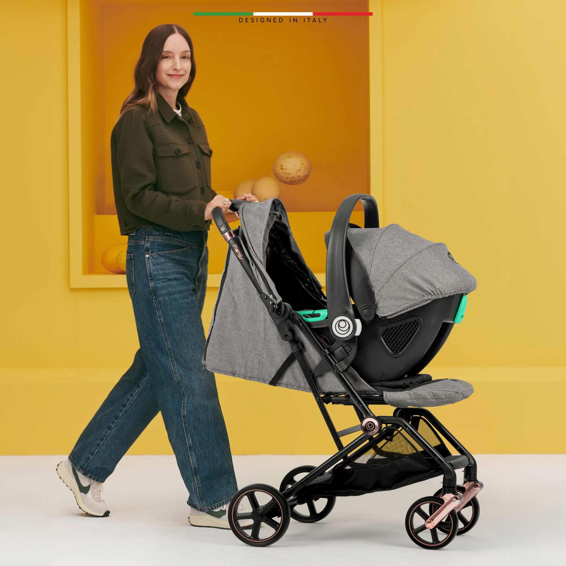 Elele Plane 2 Kabin Tipi Travel Sistem Bebek Arabası Rose Gri-Siyah