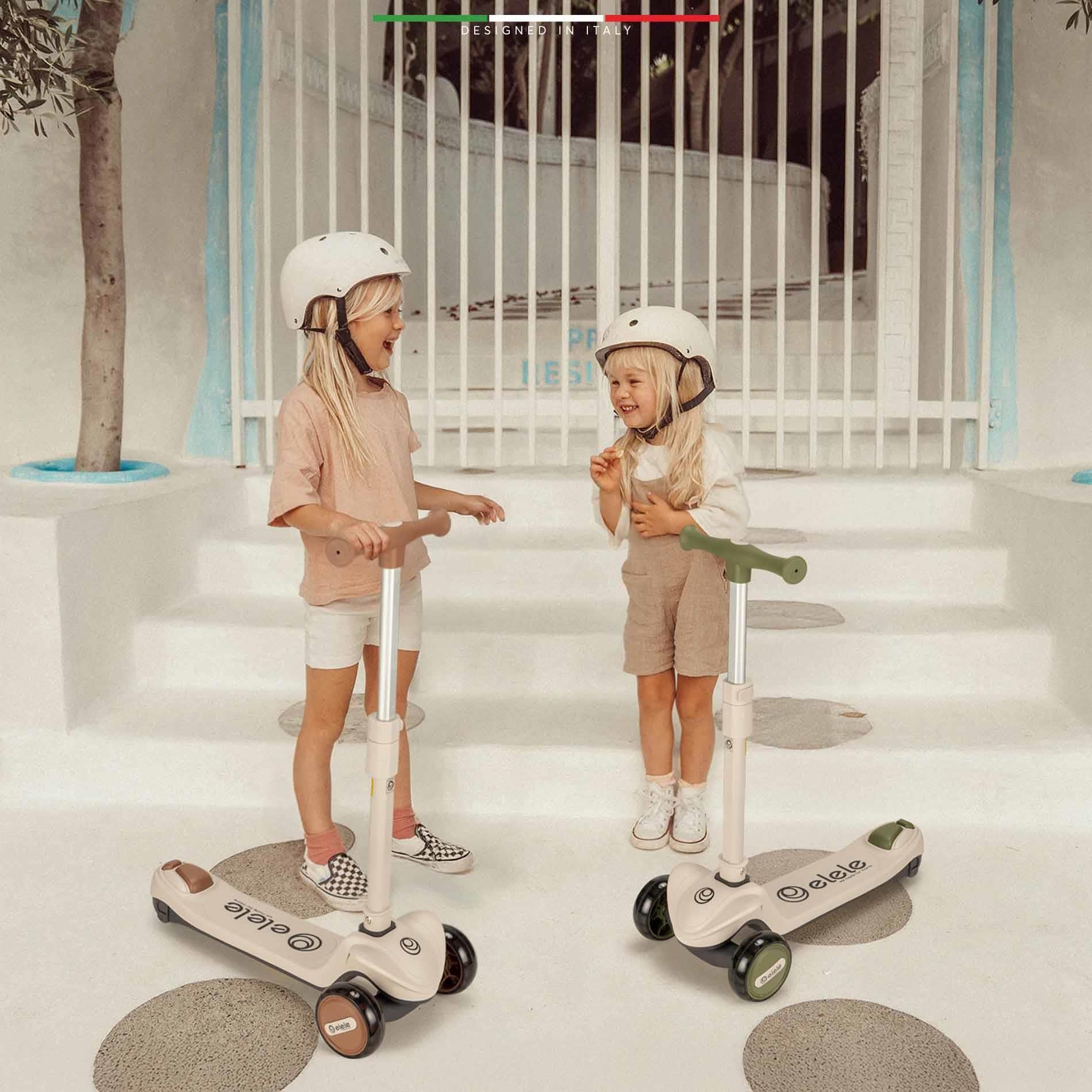 Elele Potenza 4in1 Ebeveyn Kontrollü 5 Tekerlekli Çocuk Scooter Işıklı Oturaklı Yeşil