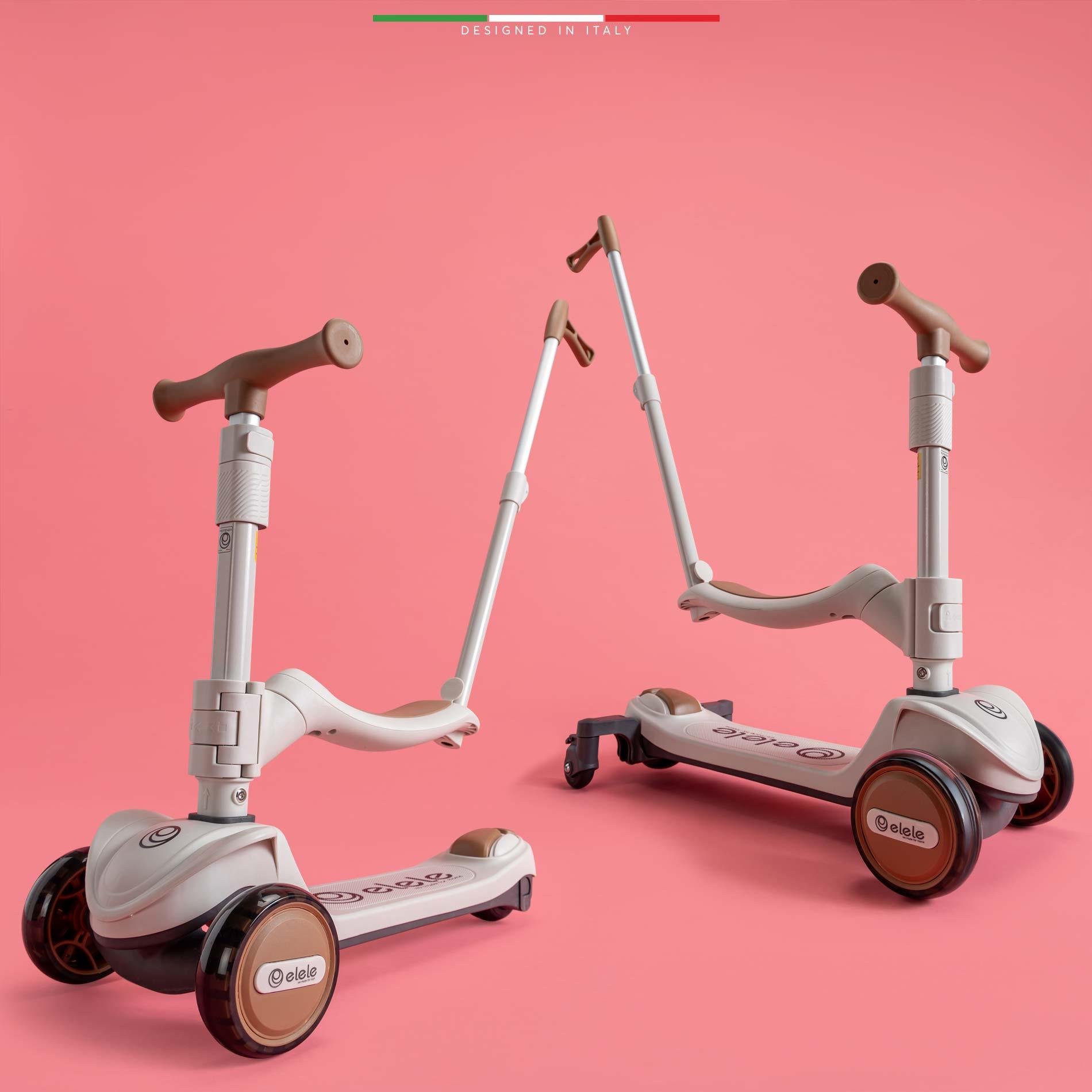 Elele Potenza 4in1 Ebeveyn Kontrollü 5 Tekerlekli Çocuk Scooter Işıklı Oturaklı Yeşil