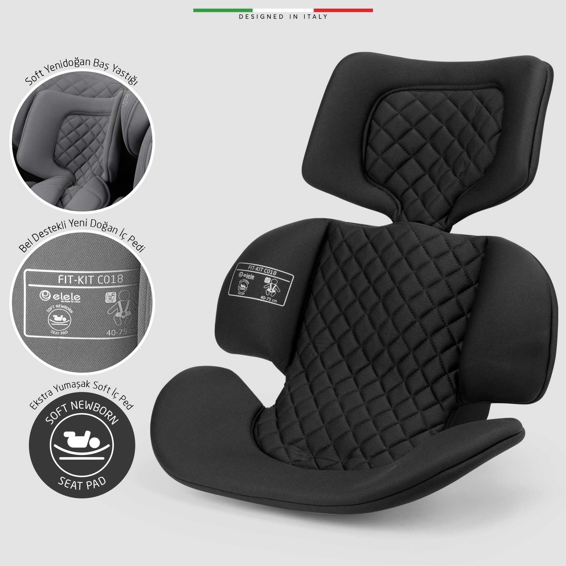Elele RitornoFix 360° Dönen I-Size Oto Koltuğu İsoFix 40-150 CM 0-36 KG Siyah