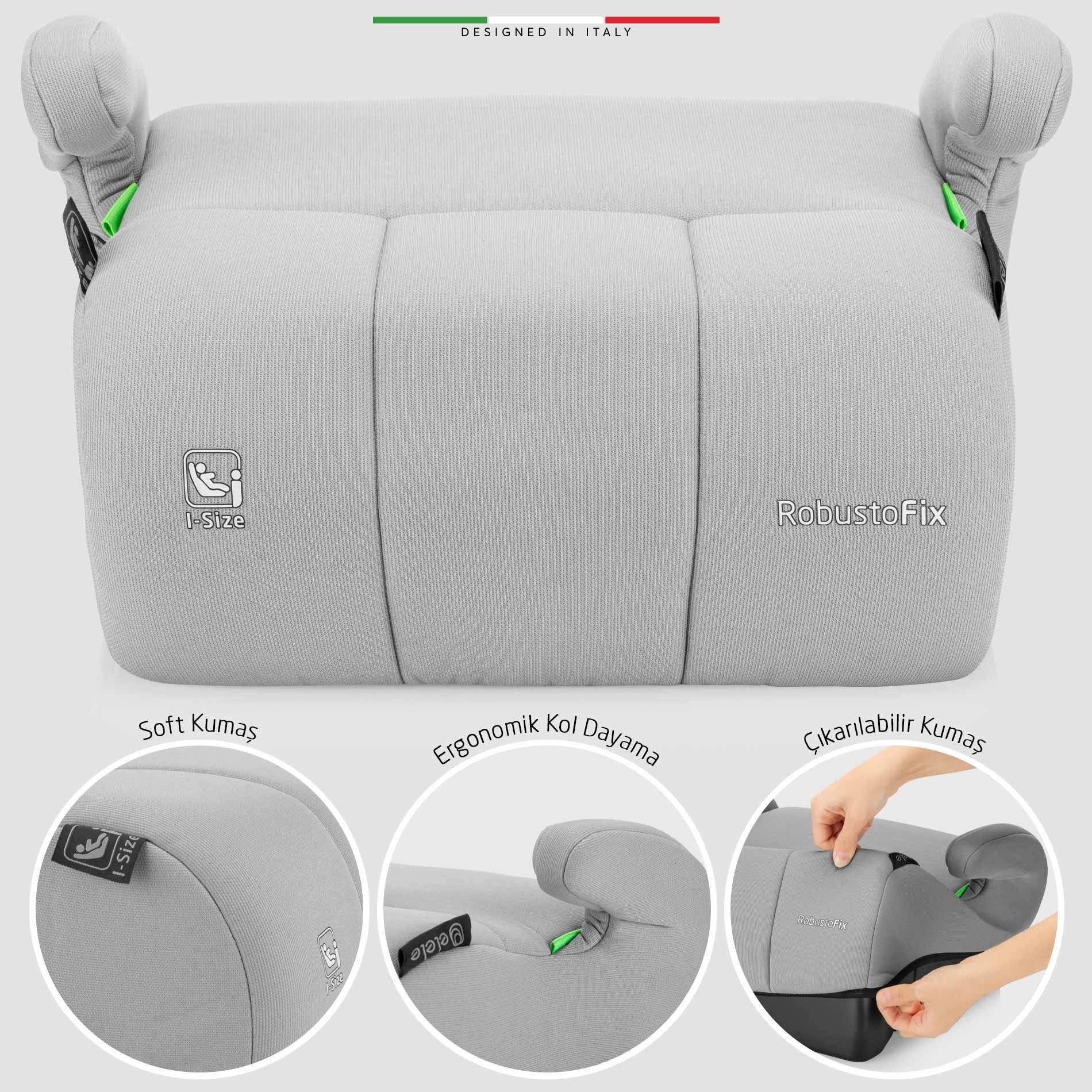 Elele RobustoFix I-Size Yükseltici Oto Koltuğu İsoFix 125-150 CM 15-36 KG Yeşil