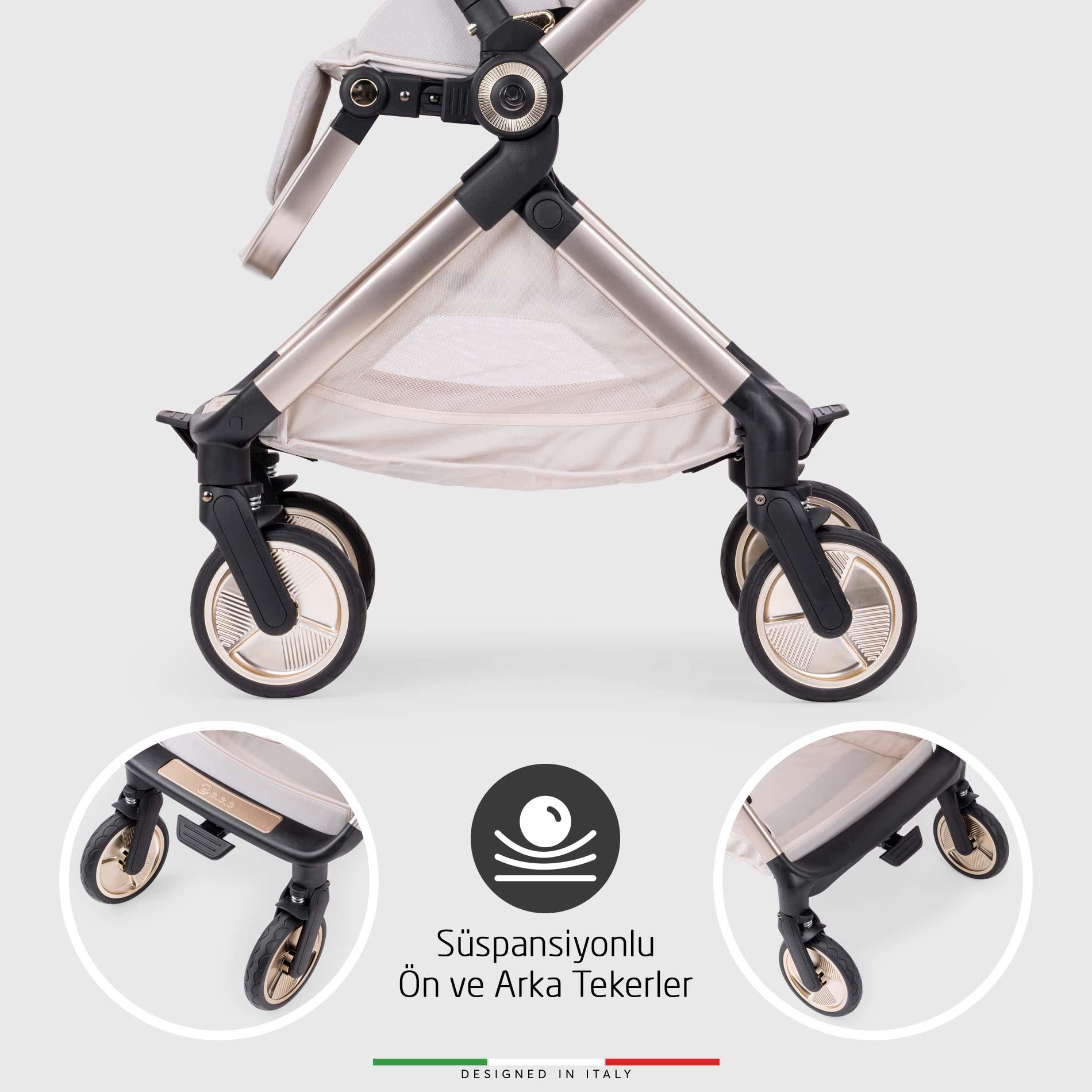 Elele Rotabile Premium Çift Yönlü Bebek Arabası Bej