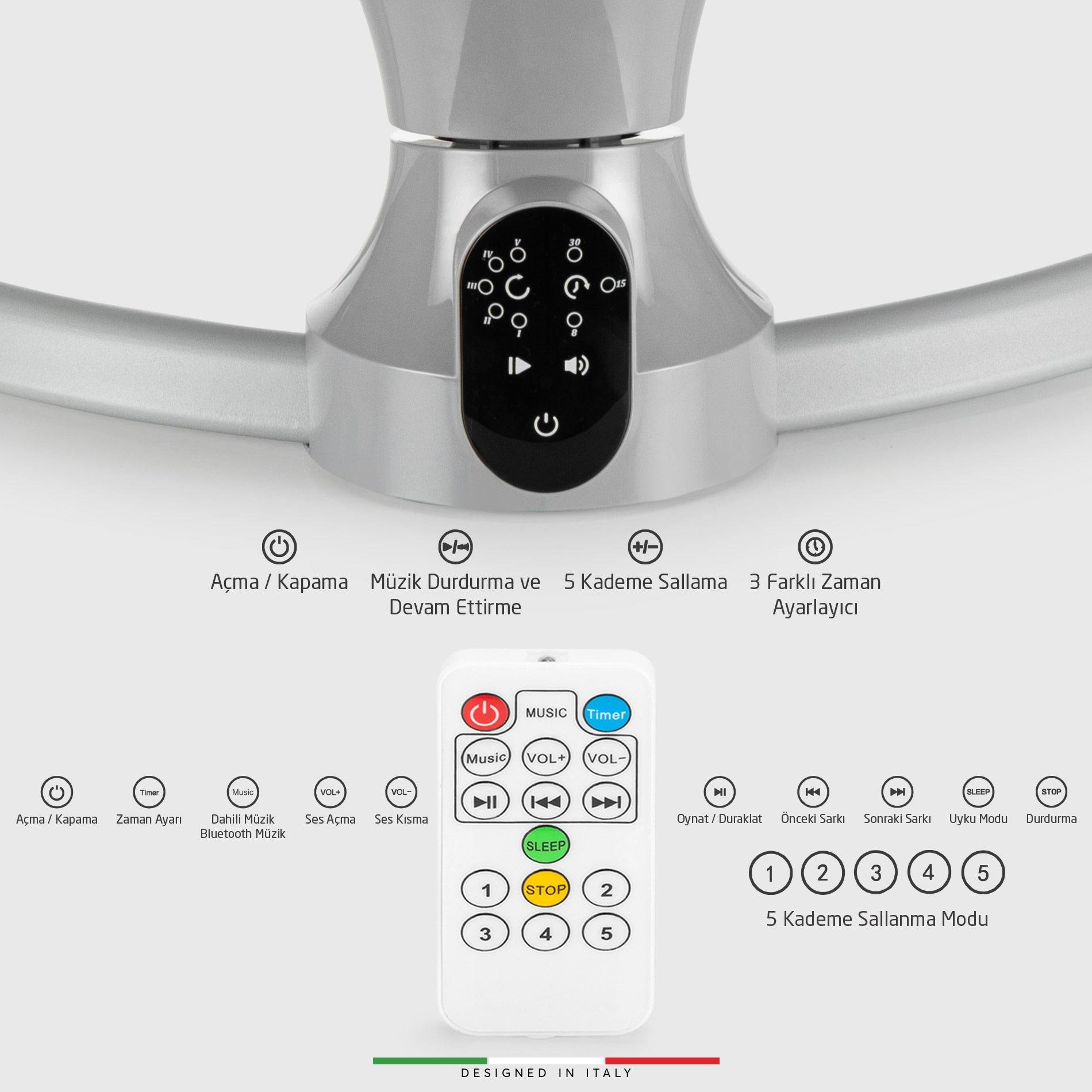 Elele Sette Elektrikli Otomatik Sallanan Ana Kucağı Bej