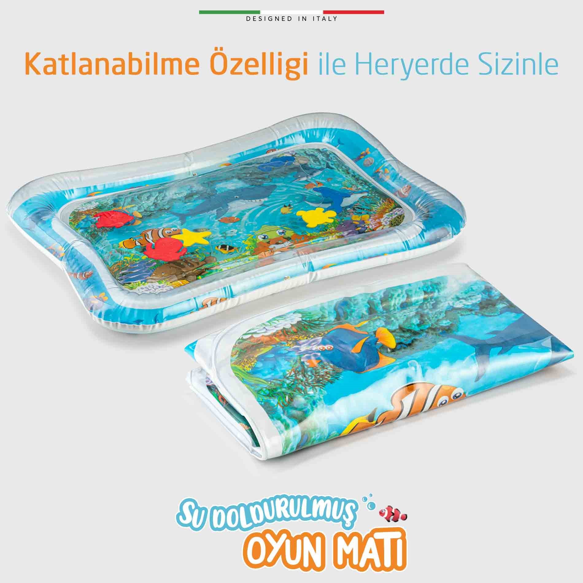 Elele Şişirilebilen Su Aktivite ve Oyun Matı Mavi