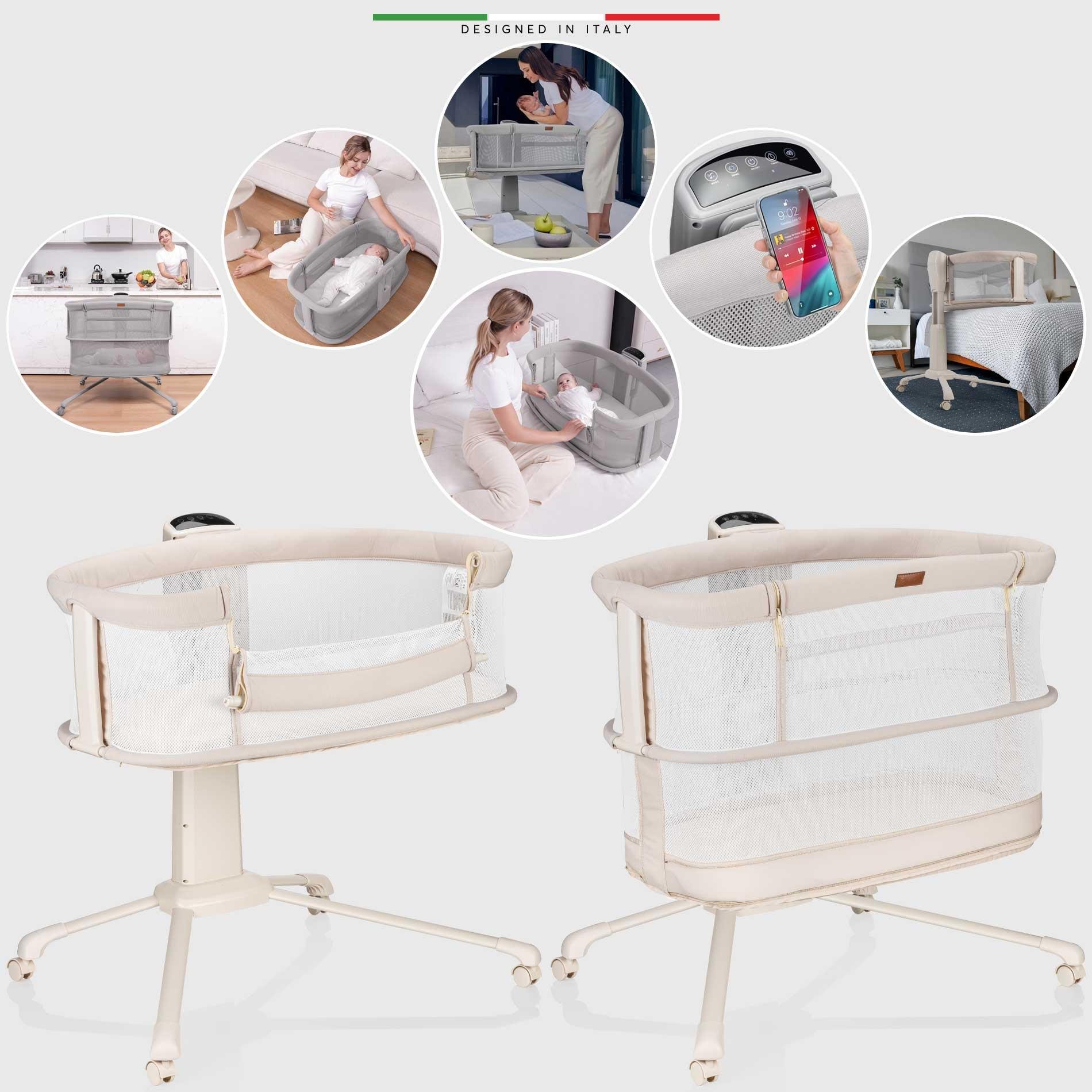 Elele Sonno 3in1 Elektrikli Otomatik Sallanan Anne Yanı Beşik Park Yatak Kademeli Bej