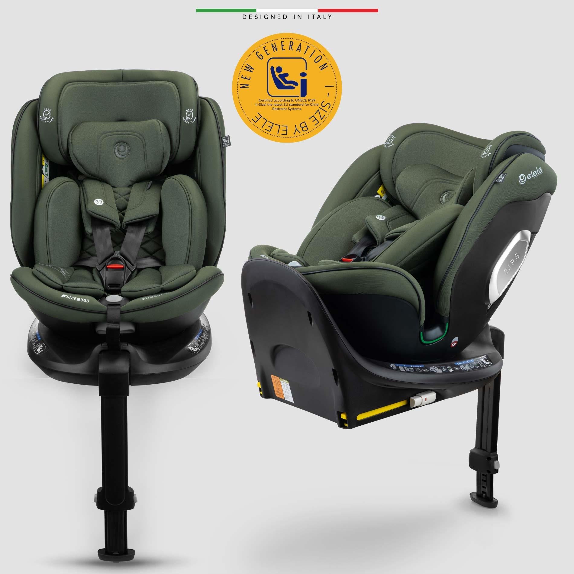 Elele StradaFix 360° Dönen I-Size Oto Koltuğu İsoFix 40-150 CM 0-36 KG Yeşil