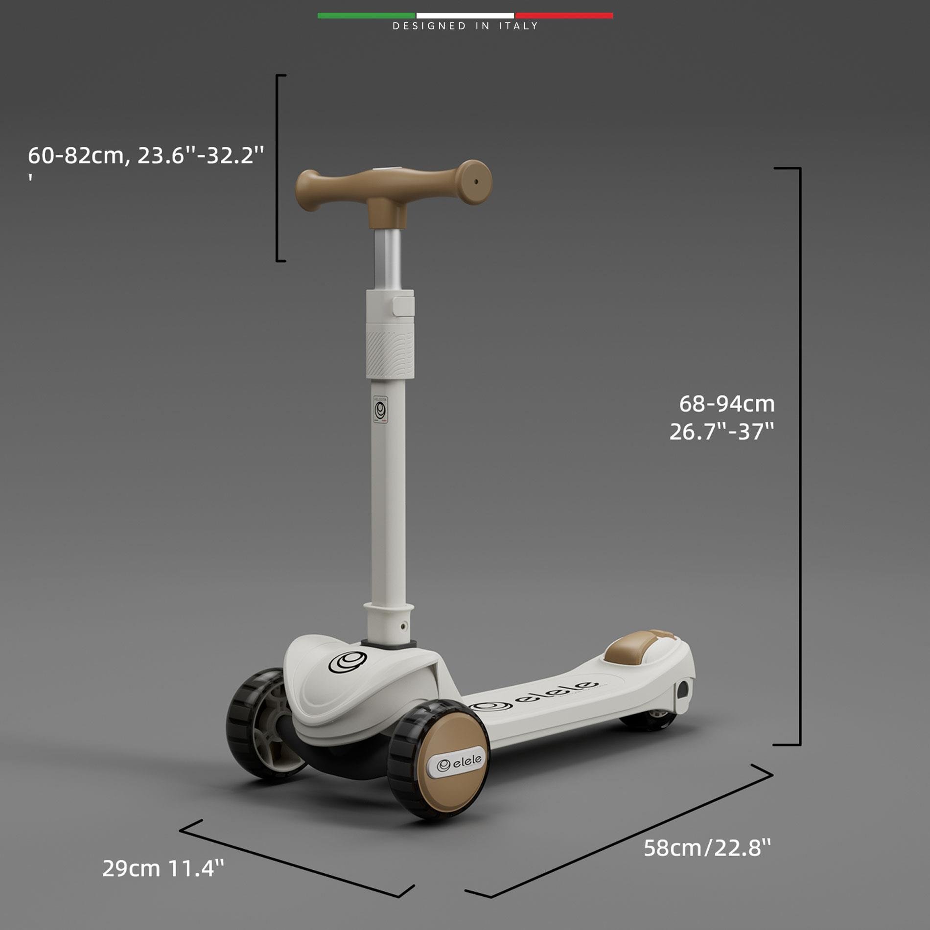 Elele Velocita 3 Tekerlekli Çocuk Scooter Işıklı Siyah