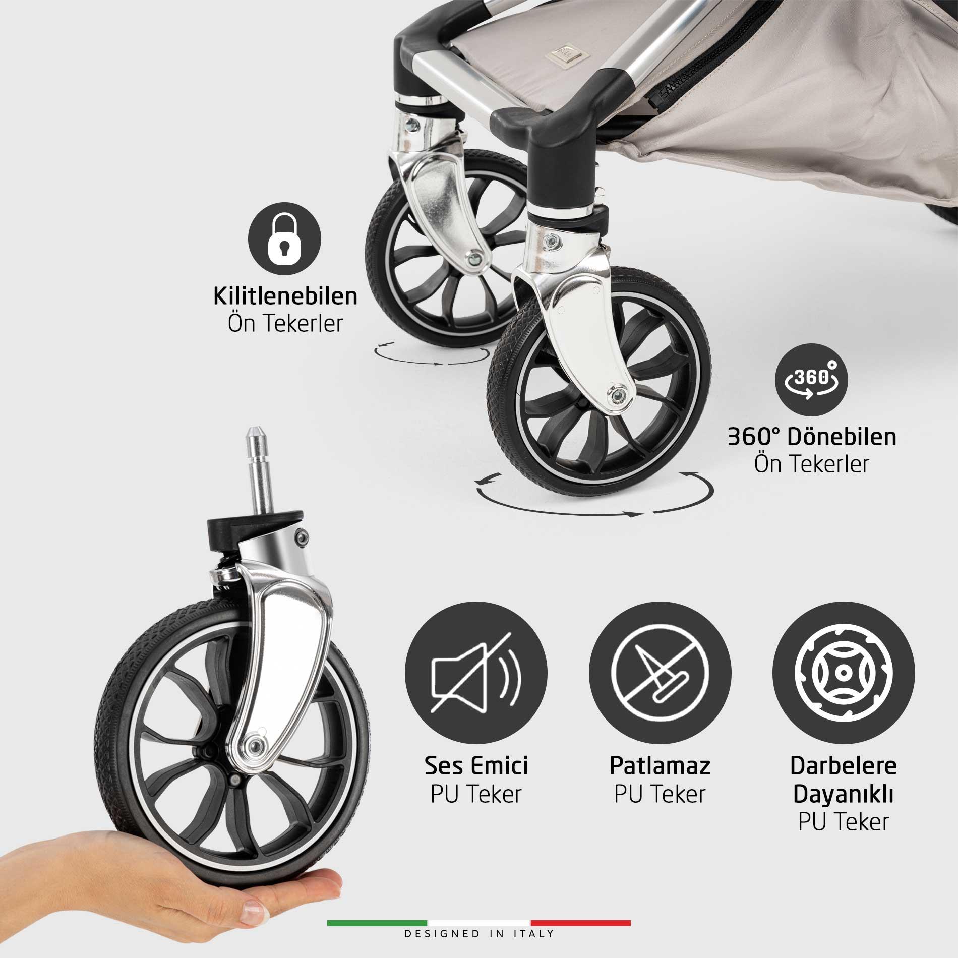 Elele Vita Premium Kabin Tipi Travel Sistem Bebek Arabası Silver Gri