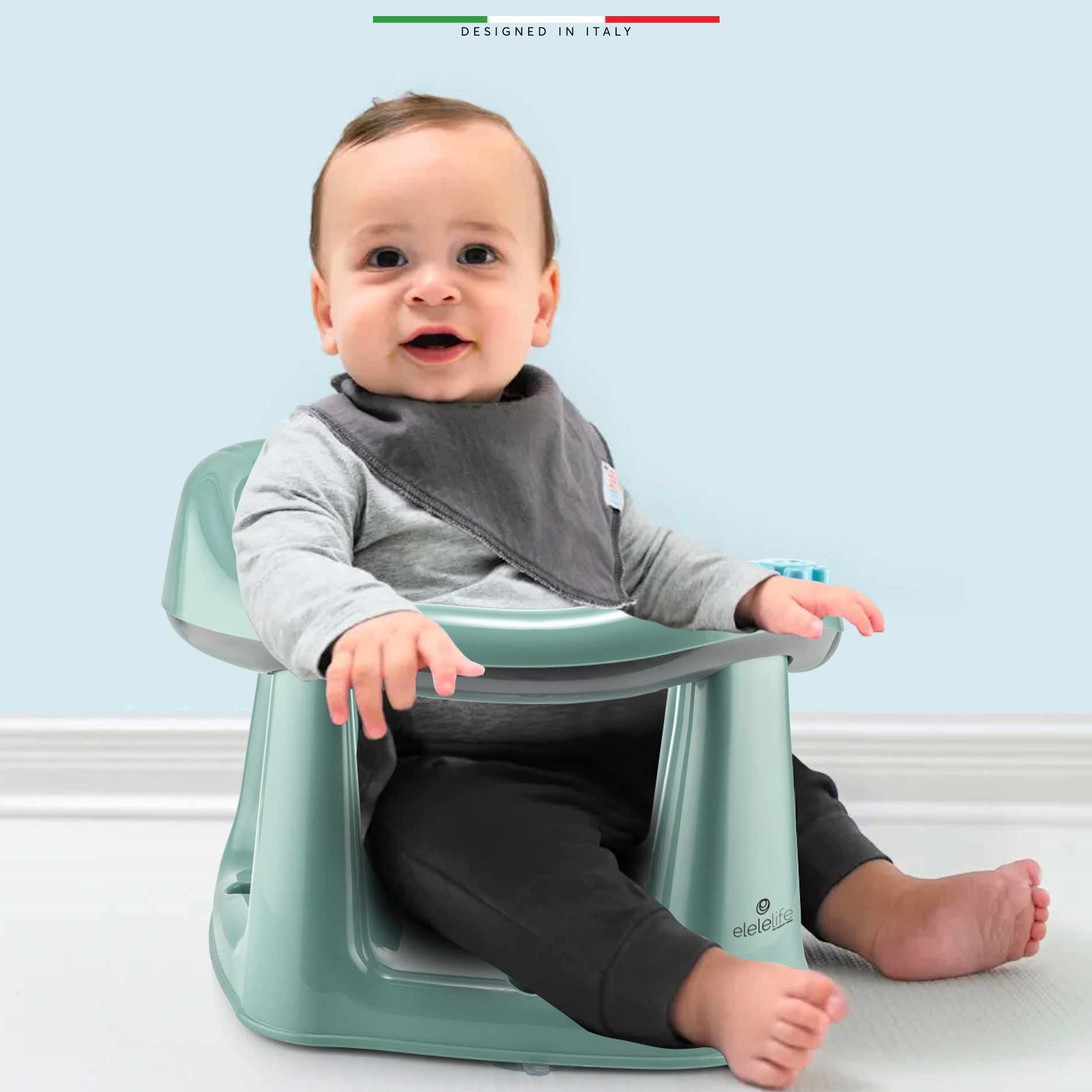 EleleLife 2in1 Vakum Bebek Banyo Oturağı ve Mama Oturağı Gri
