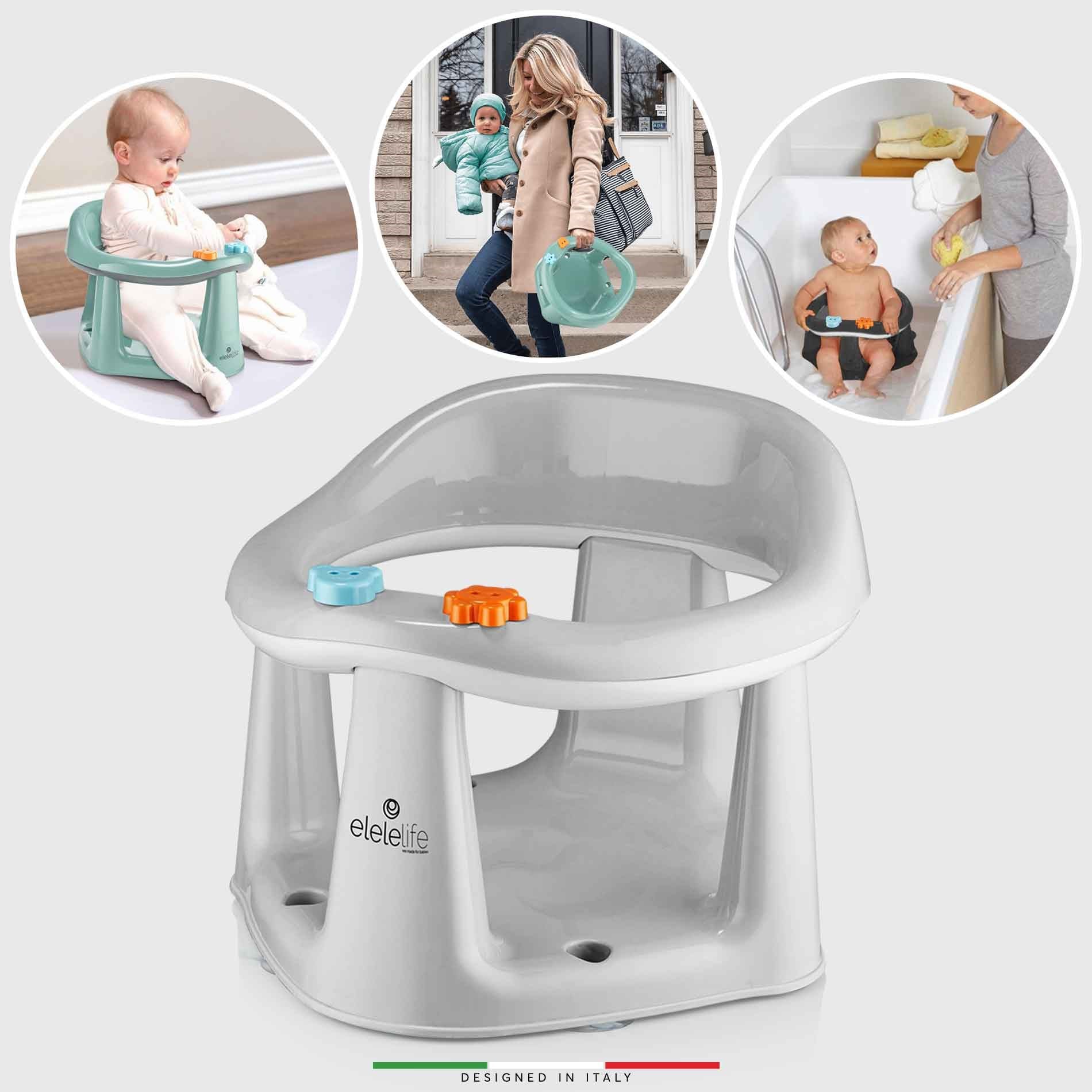 EleleLife 2in1 Vakum Bebek Banyo Oturağı ve Mama Oturağı Gri