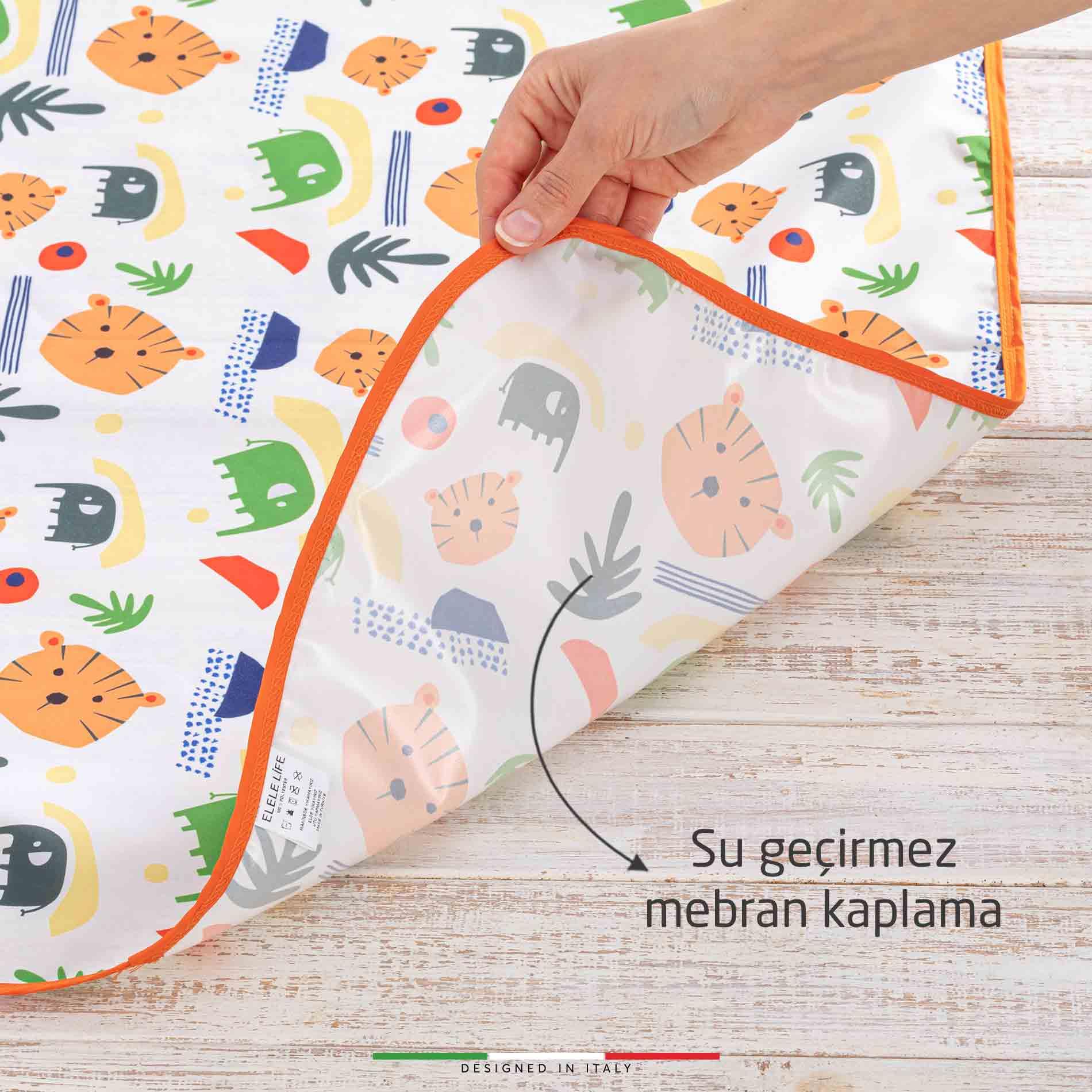 EleleLife Aktivite ve Mama Sandalyesi Örtüsü Sıvı Geçirmez Leke Tutmaz 150x180 Animals