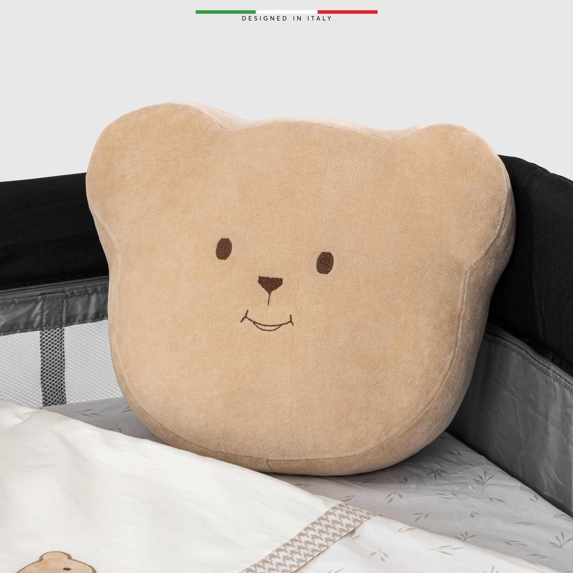 EleleLife Baby Bear 6 Parça Oyun Parkı Park Yatak Bebek Uyku Seti Bej