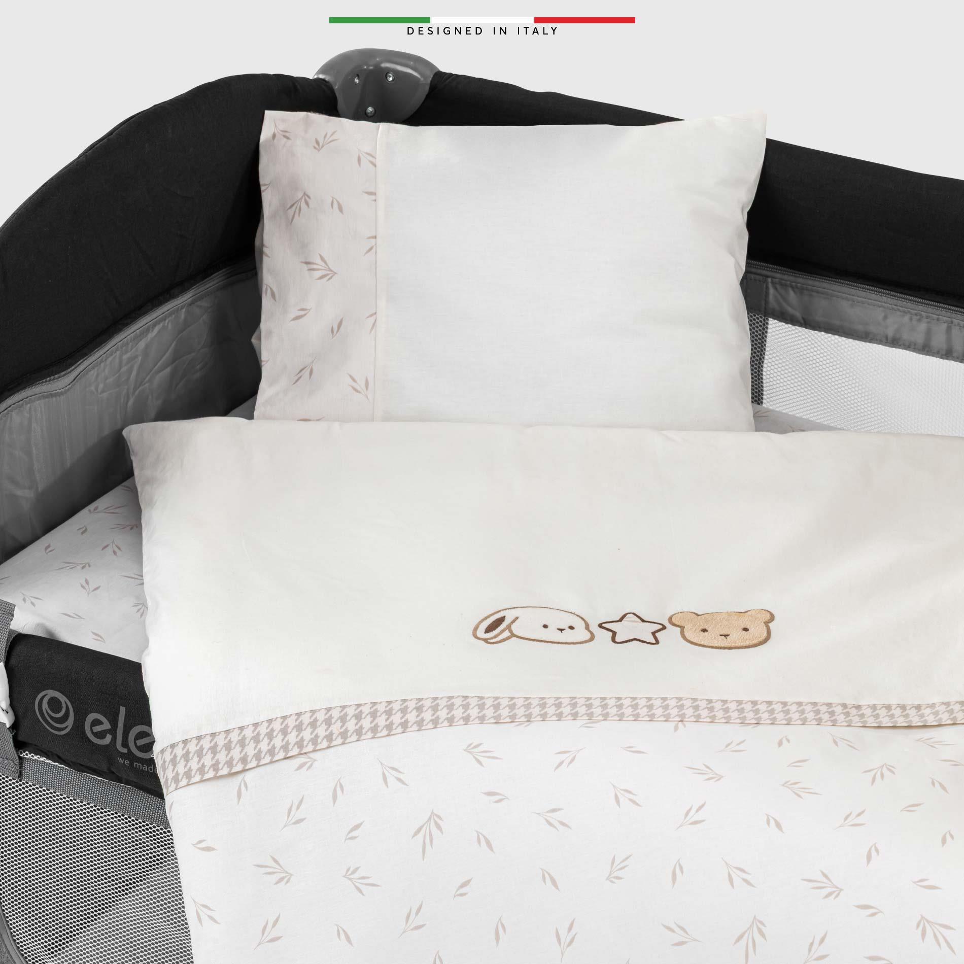 EleleLife Baby Bear 6 Parça Oyun Parkı Park Yatak Bebek Uyku Seti Bej