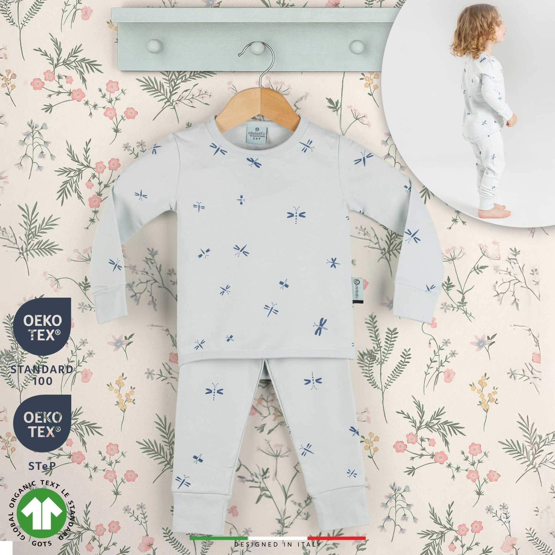 EleleLife Bebek Çocuk Pijama Takımı 1 Tog Mavi Sanno