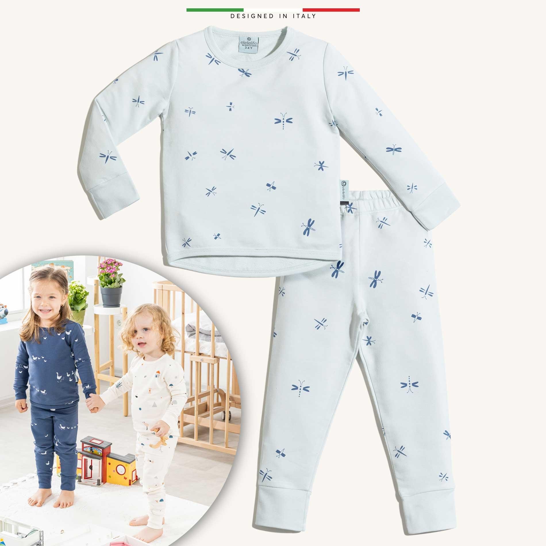 EleleLife Bebek Çocuk Pijama Takımı 1 Tog Mavi Sanno